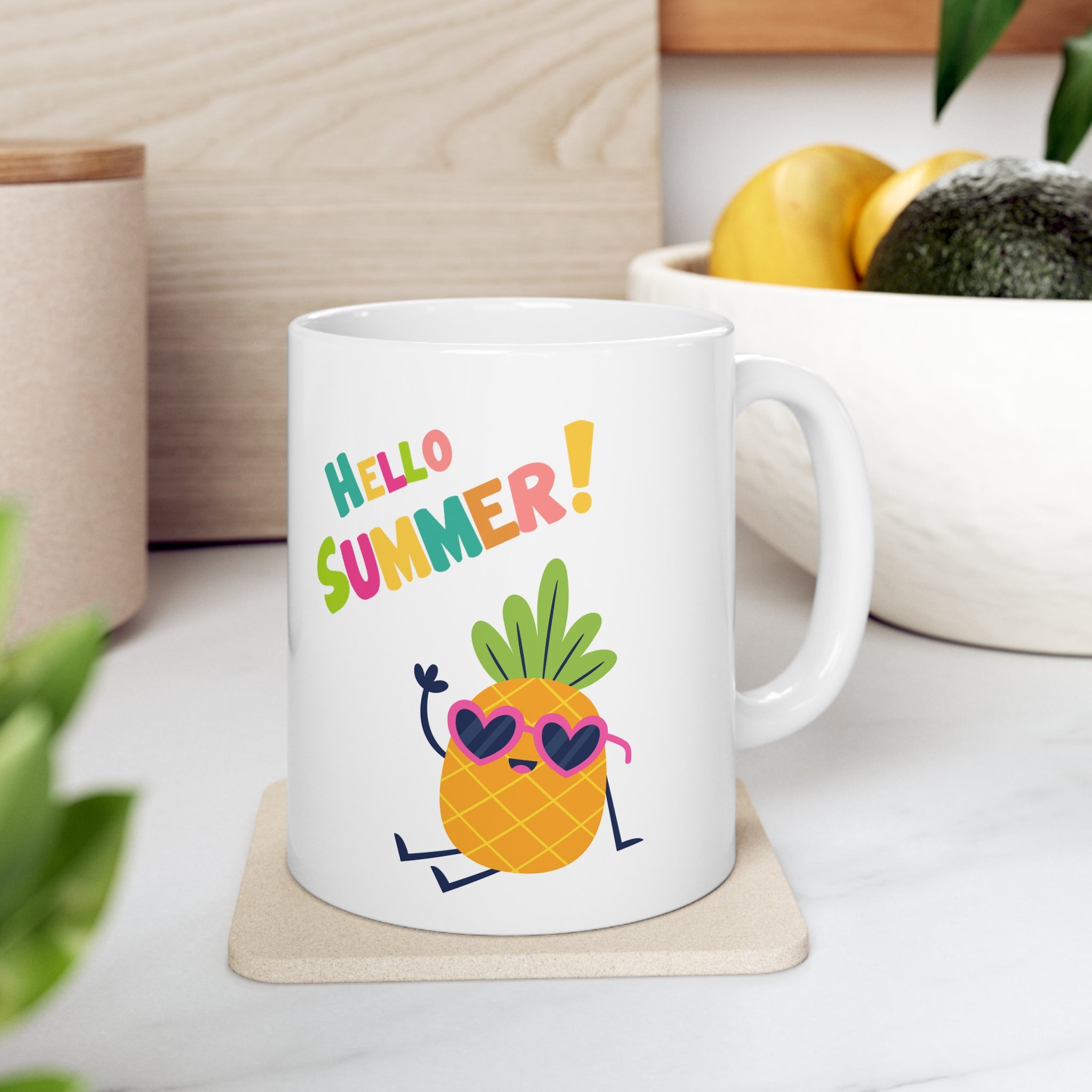 Hello Pineapple Summer Ceramic Mug 11oz