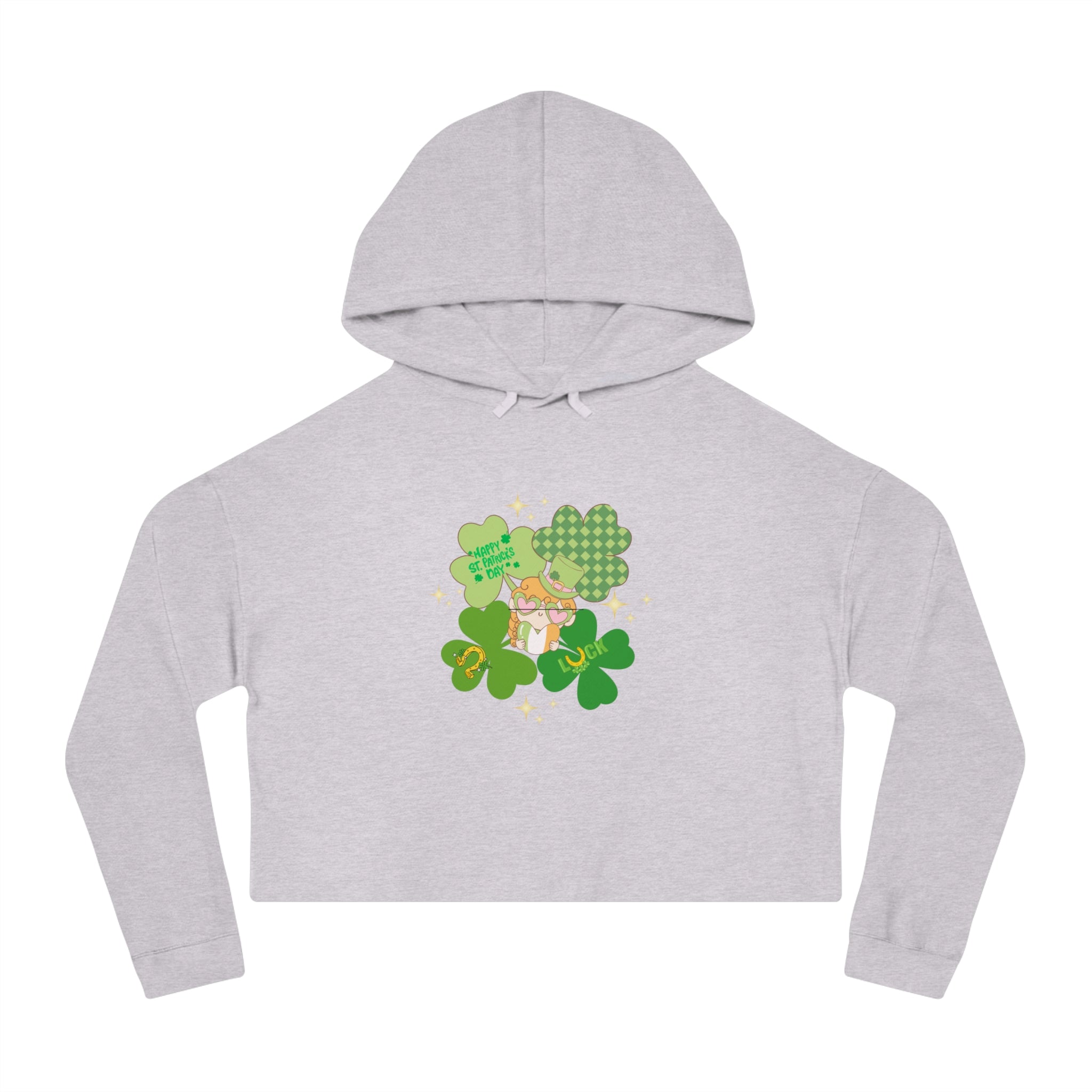 Retro St.Paddy's Day Women’s Cropped Hooded Sweatshirt