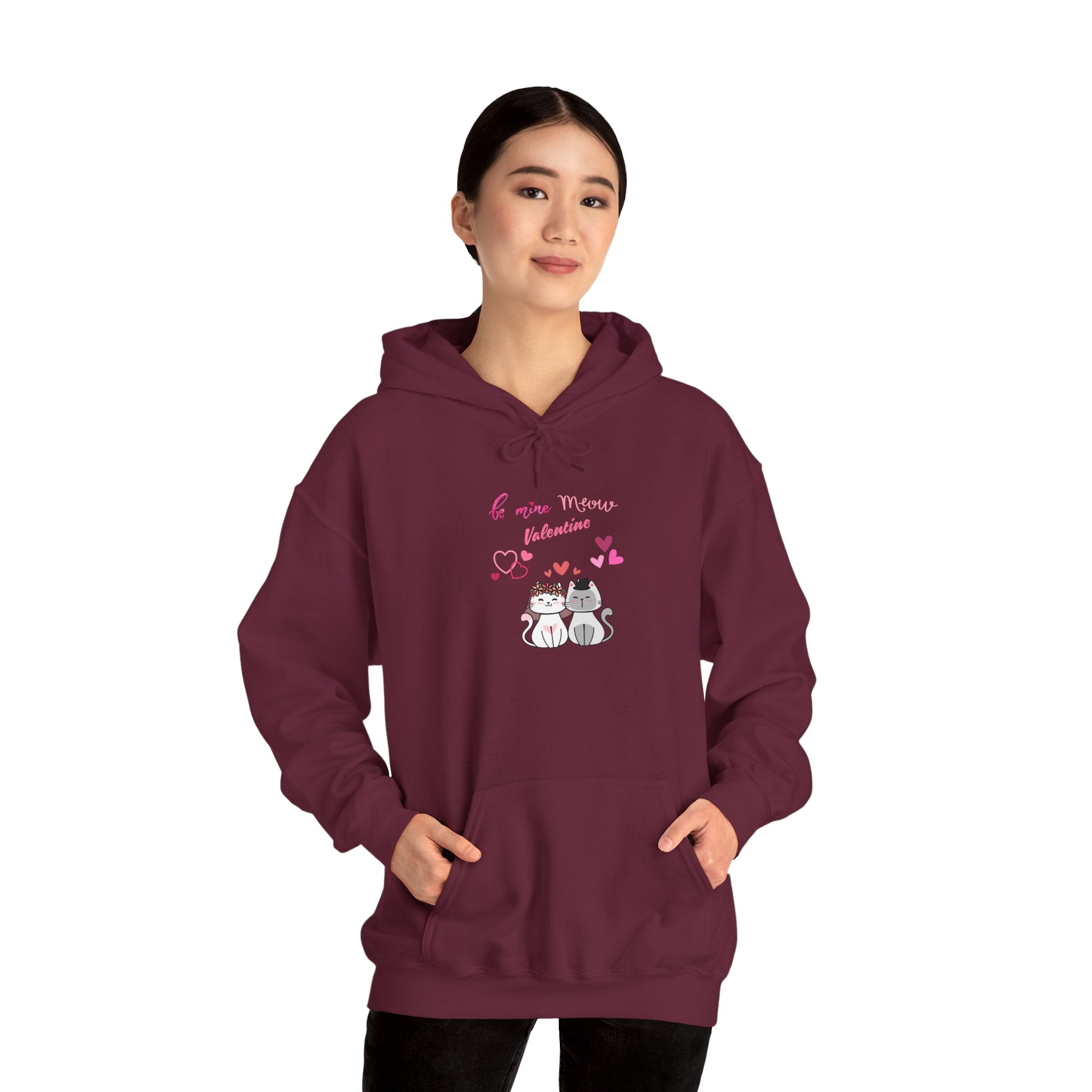 Meow Valentine's Day Unisex Heavy Blend™ Hooded Sweatshirt