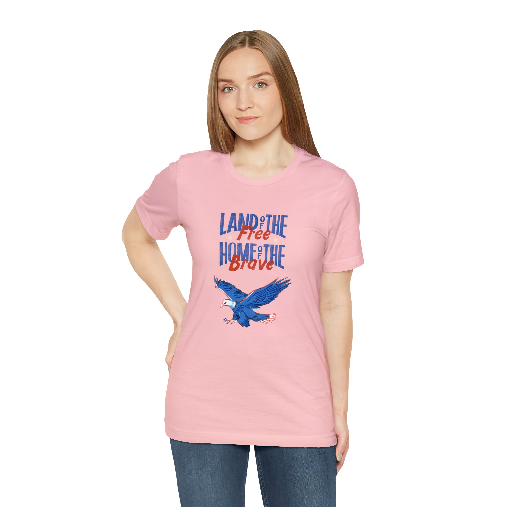 Land Of The Free Home Of The Brave Unisex Jersey Short Sleeve Tee