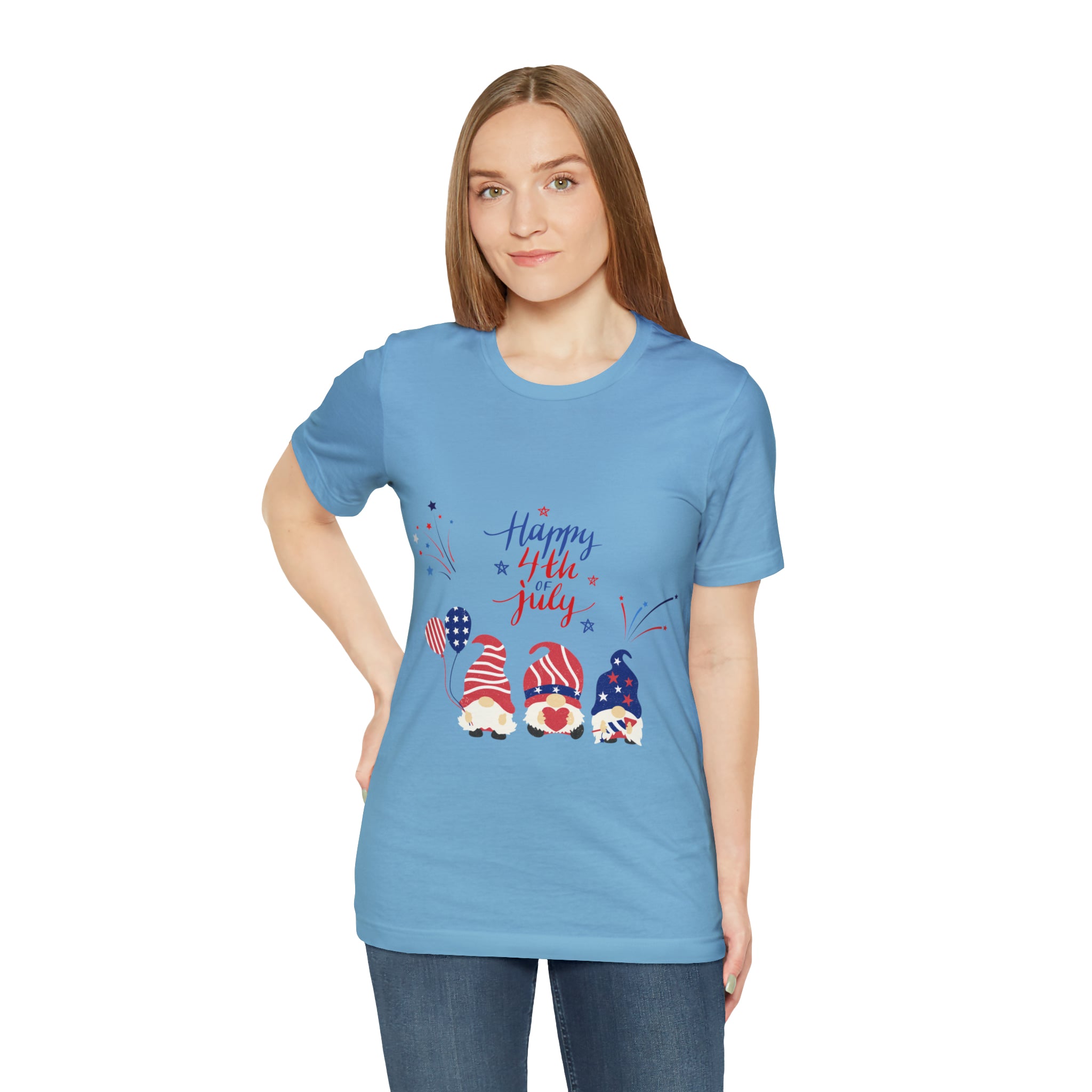 Happy 4th Of July Gnome Unisex Jersey Short Sleeve Tee