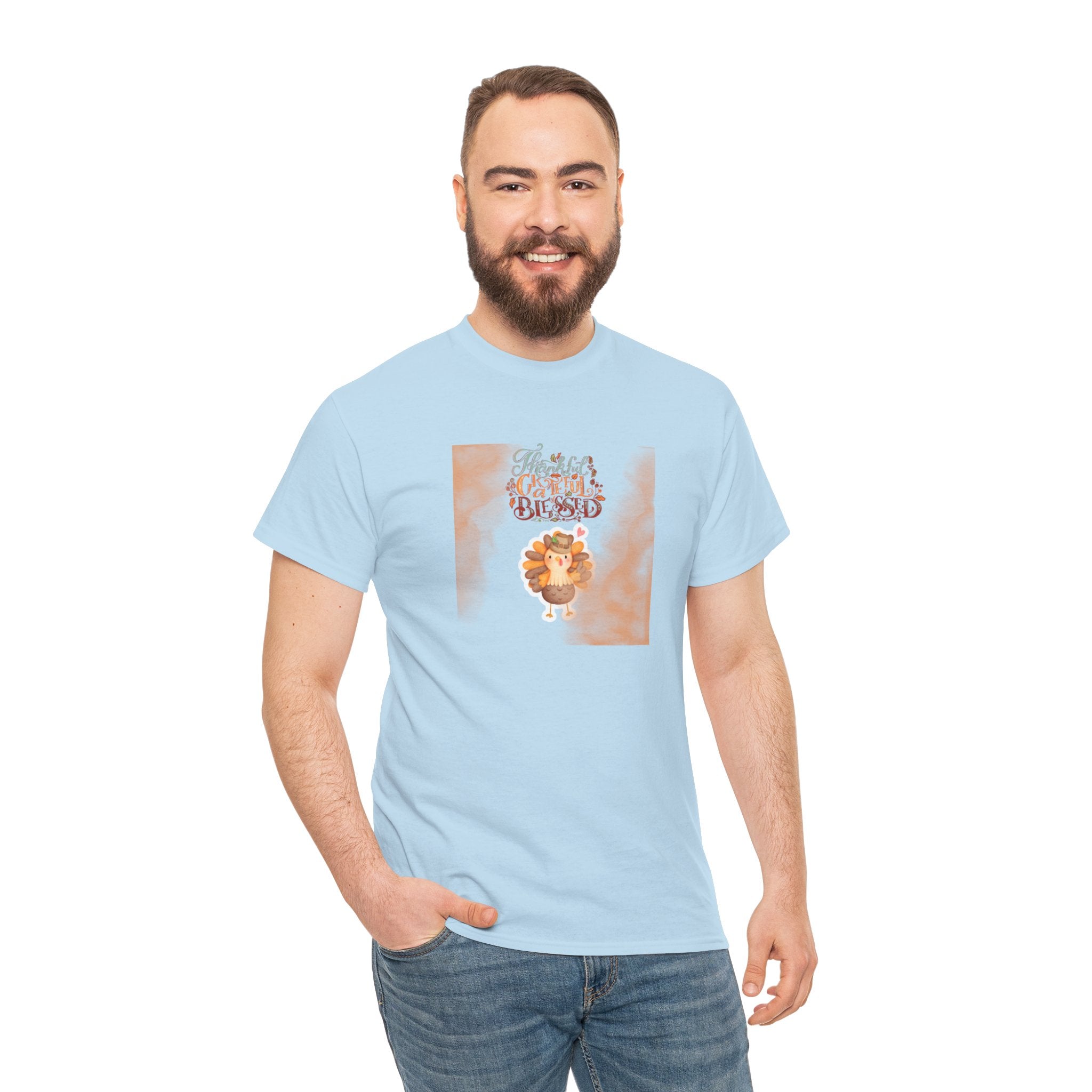 Thankful Grateful Blessed Unisex Heavy Cotton Tee