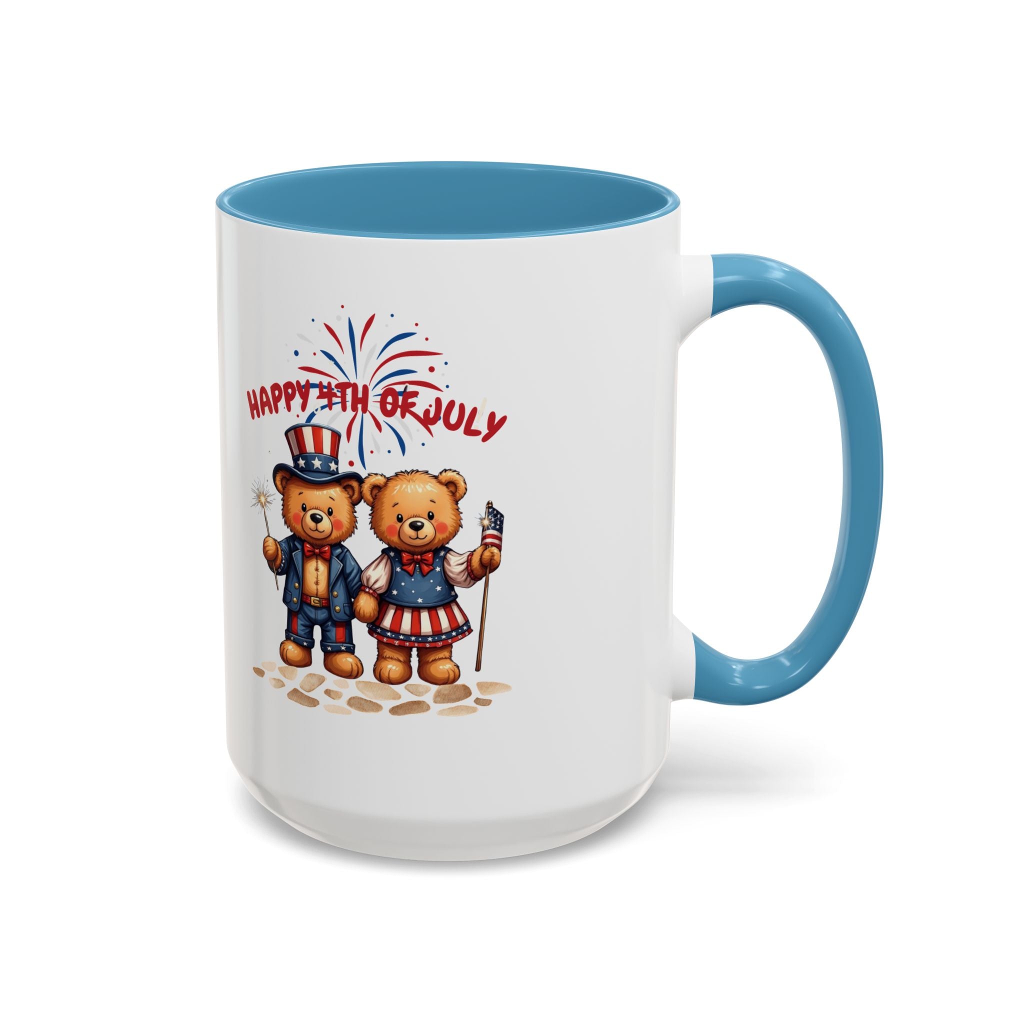 Happy 4th of July Teddy Bear Couple Coffee Mug