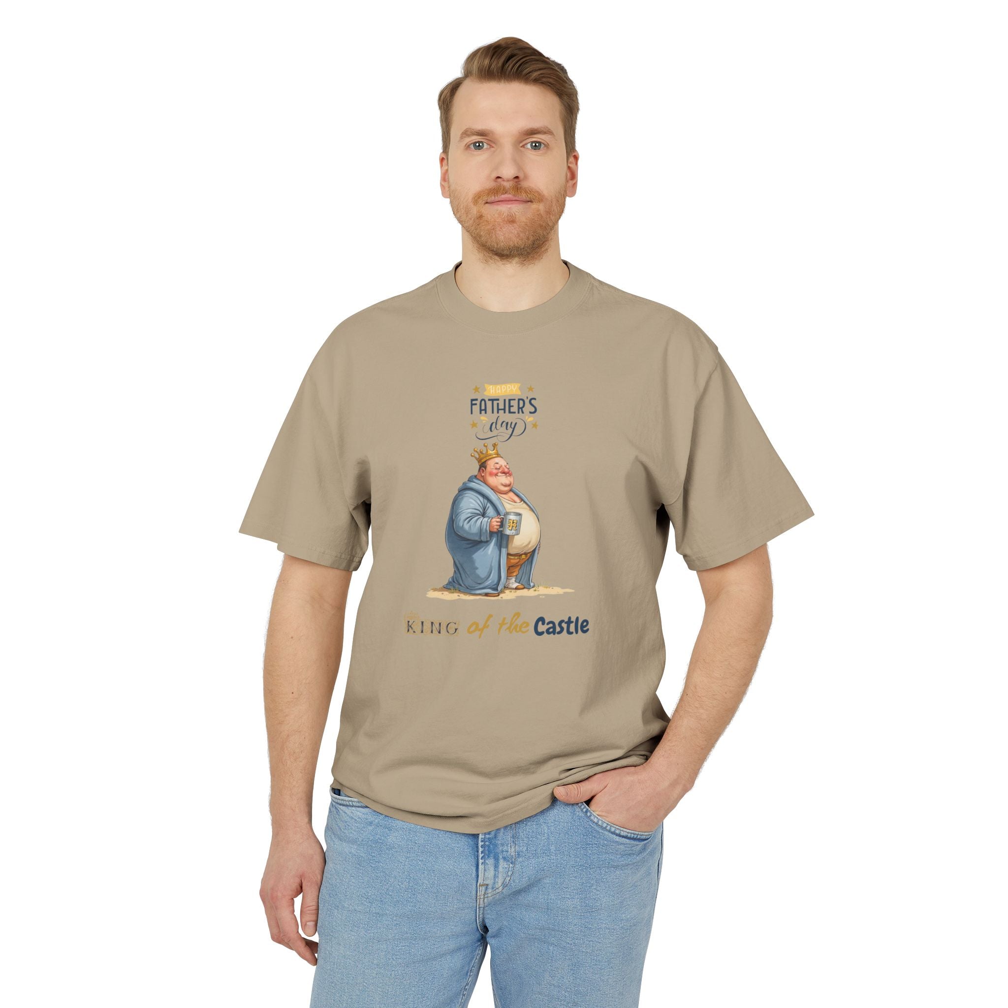 Father's Day King of the Castle Tee, Unisex Heavy Faded Tee