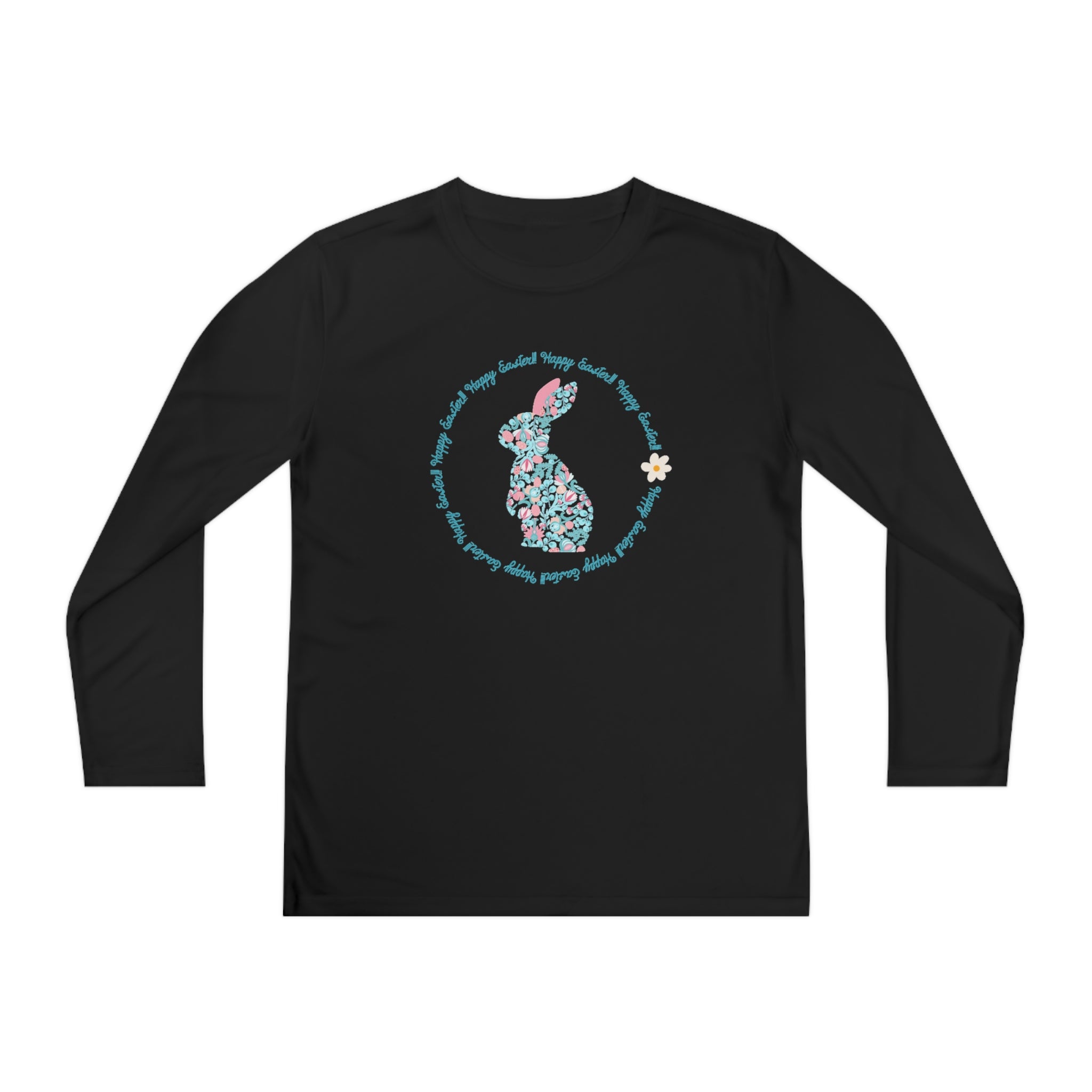 Happy Easter Rabbit Day Youth Long Sleeve Competitor Tee
