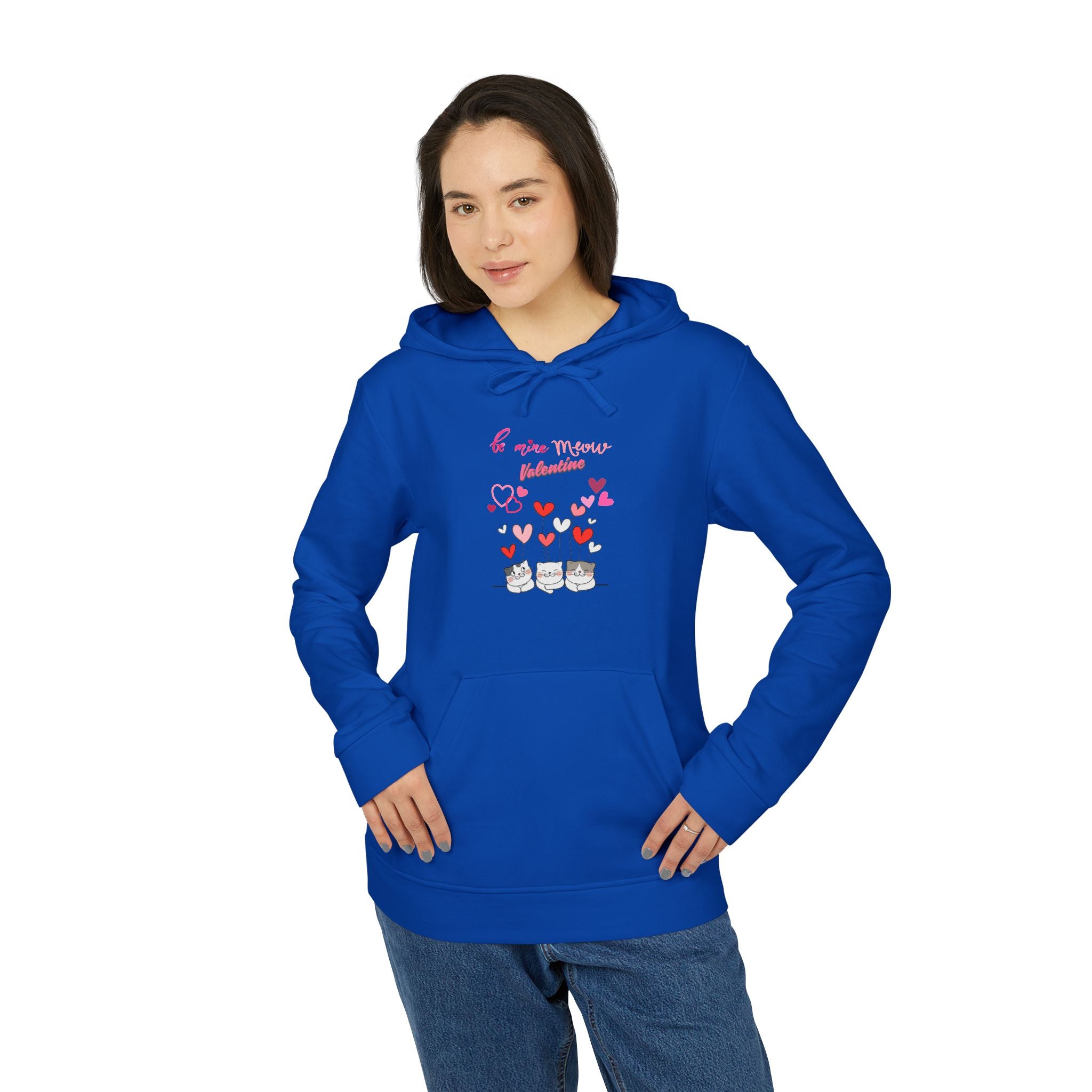 Meow Valentine's Day Adidas Unisex Fleece Hoodie