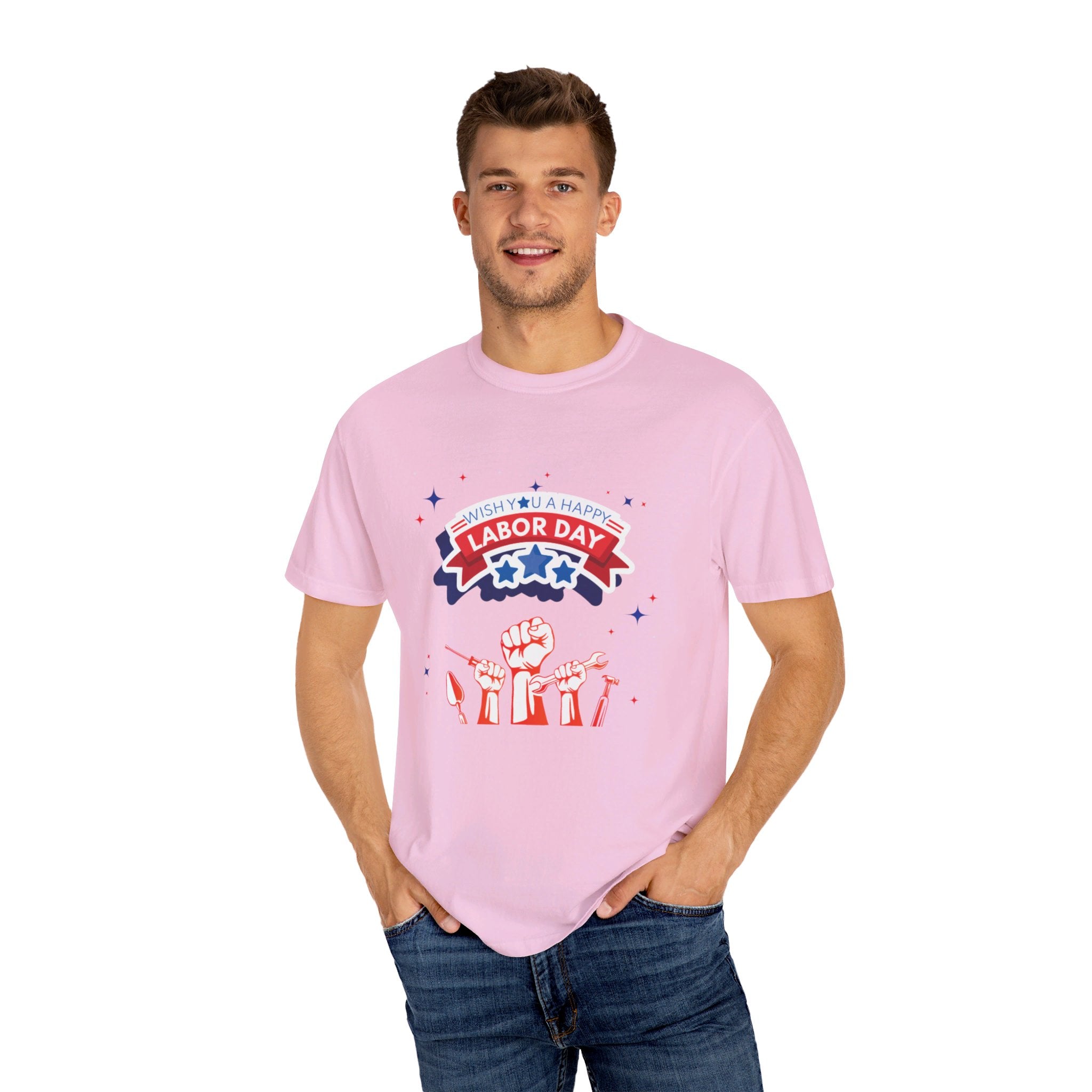 Wish U A Happy Labor Day Unisex Garment-Dyed T-shirt