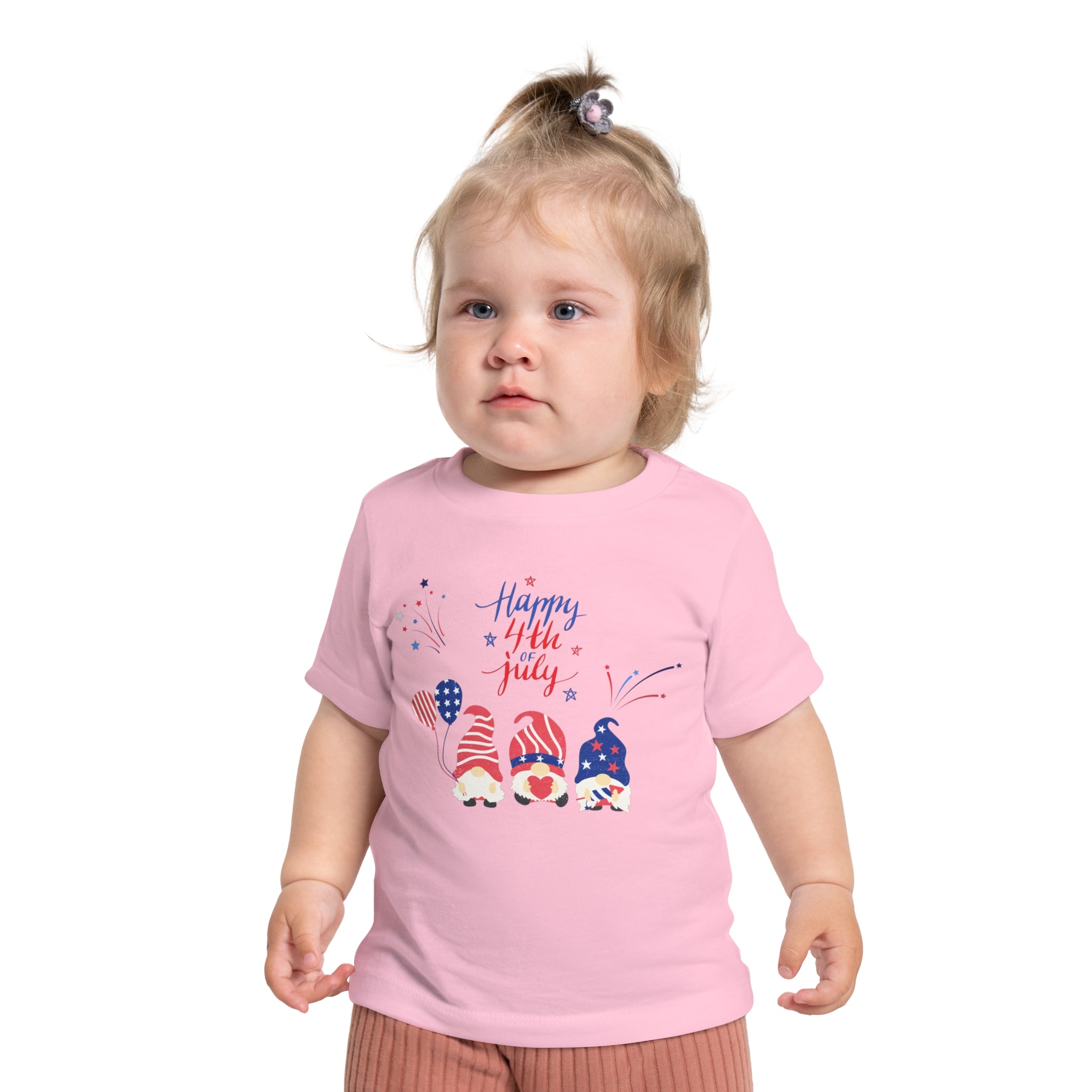 Happy 4th Of July Gnome Baby Short Sleeve T-Shirt