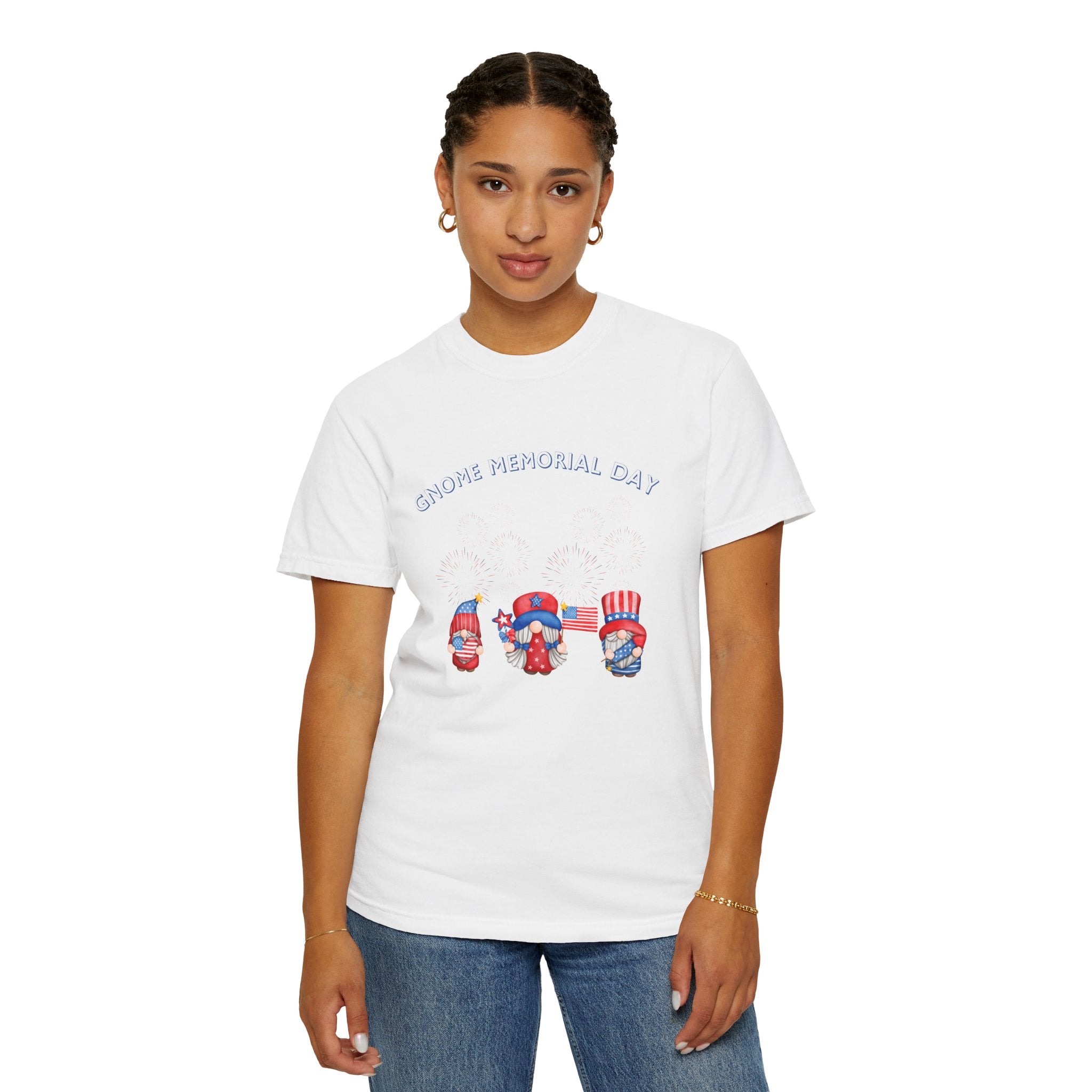 Gnome Memorial Day Unisex Garment-Dyed T-Shirt