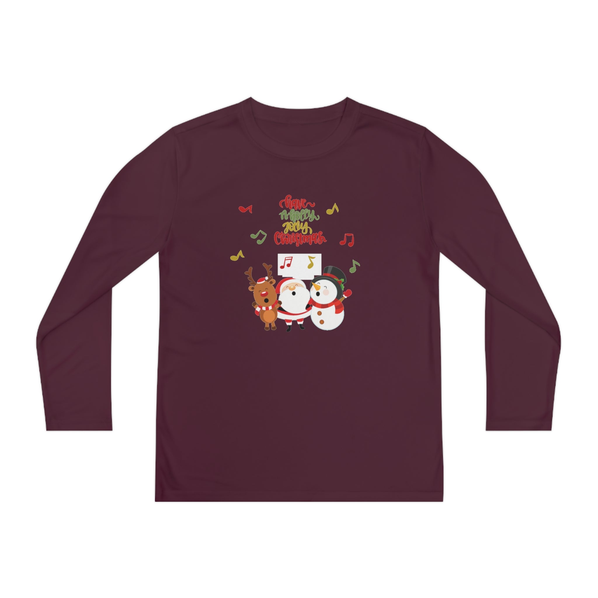 Have A Holly Jolly Christmas Youth Long Sleeve Competitor Tee
