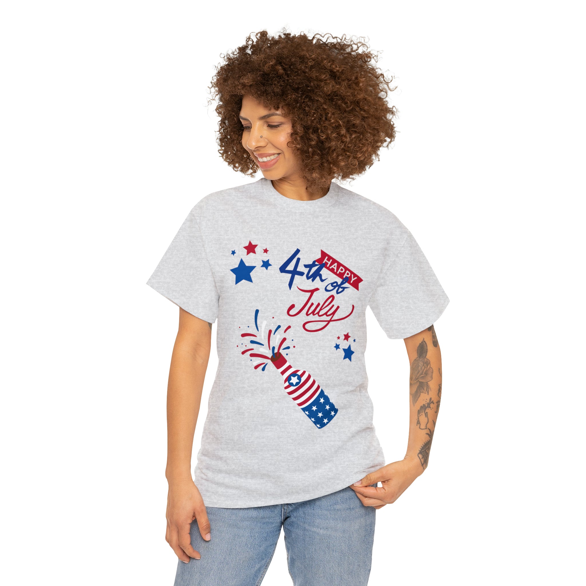 Happy 4th Of July Celebration Unisex Heavy Cotton Tee