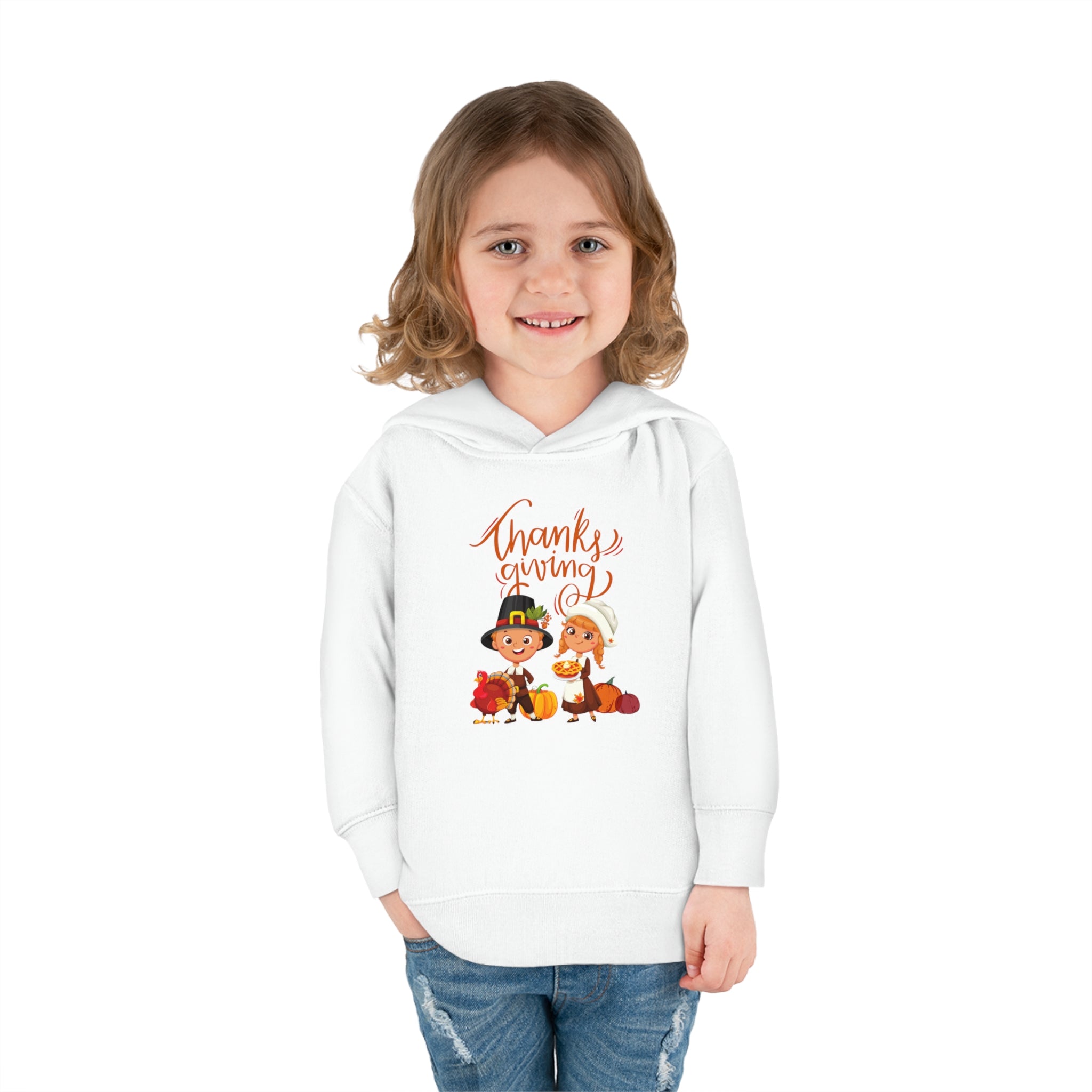 Happy Thanksgiving Toddler Pullover Fleece Hoodie