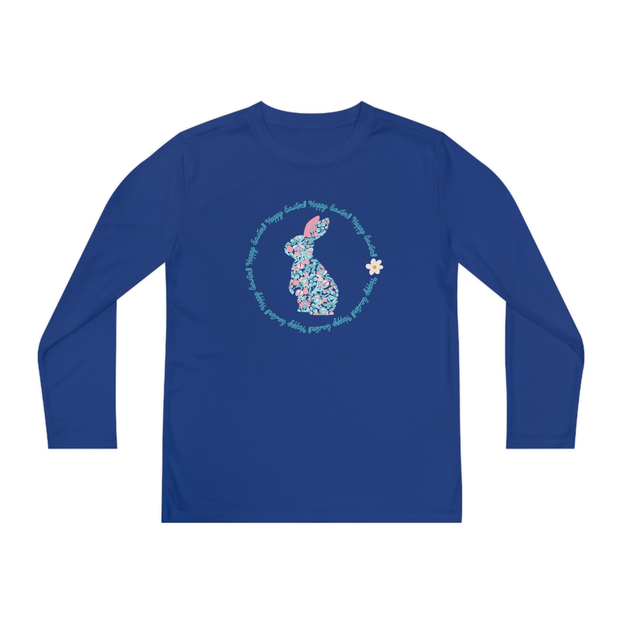 Happy Easter Rabbit Day Youth Long Sleeve Competitor Tee