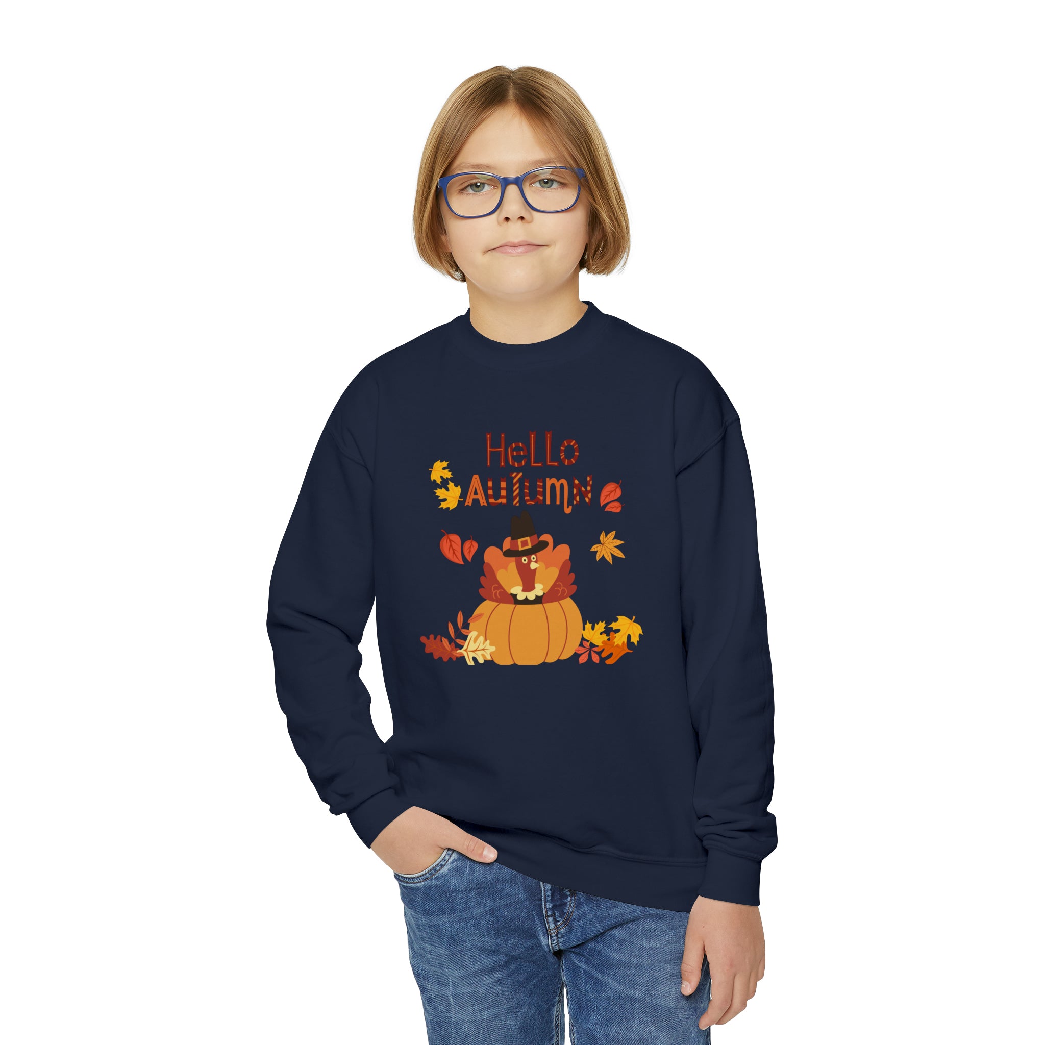 Hello Autumn Youth Crewneck Sweatshirt
