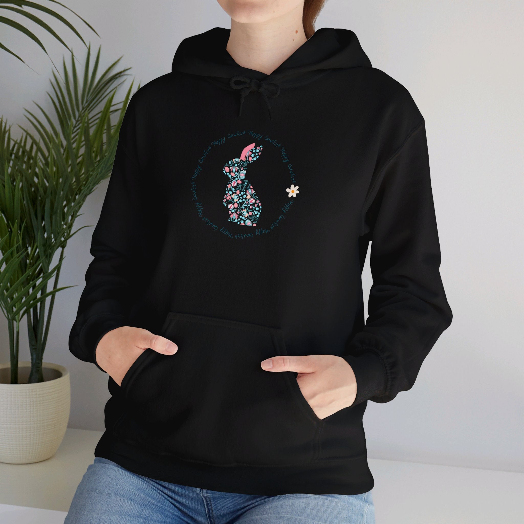 Happy Easter Rabbit Day Unisex Heavy Blend™ Hooded Sweatshirt