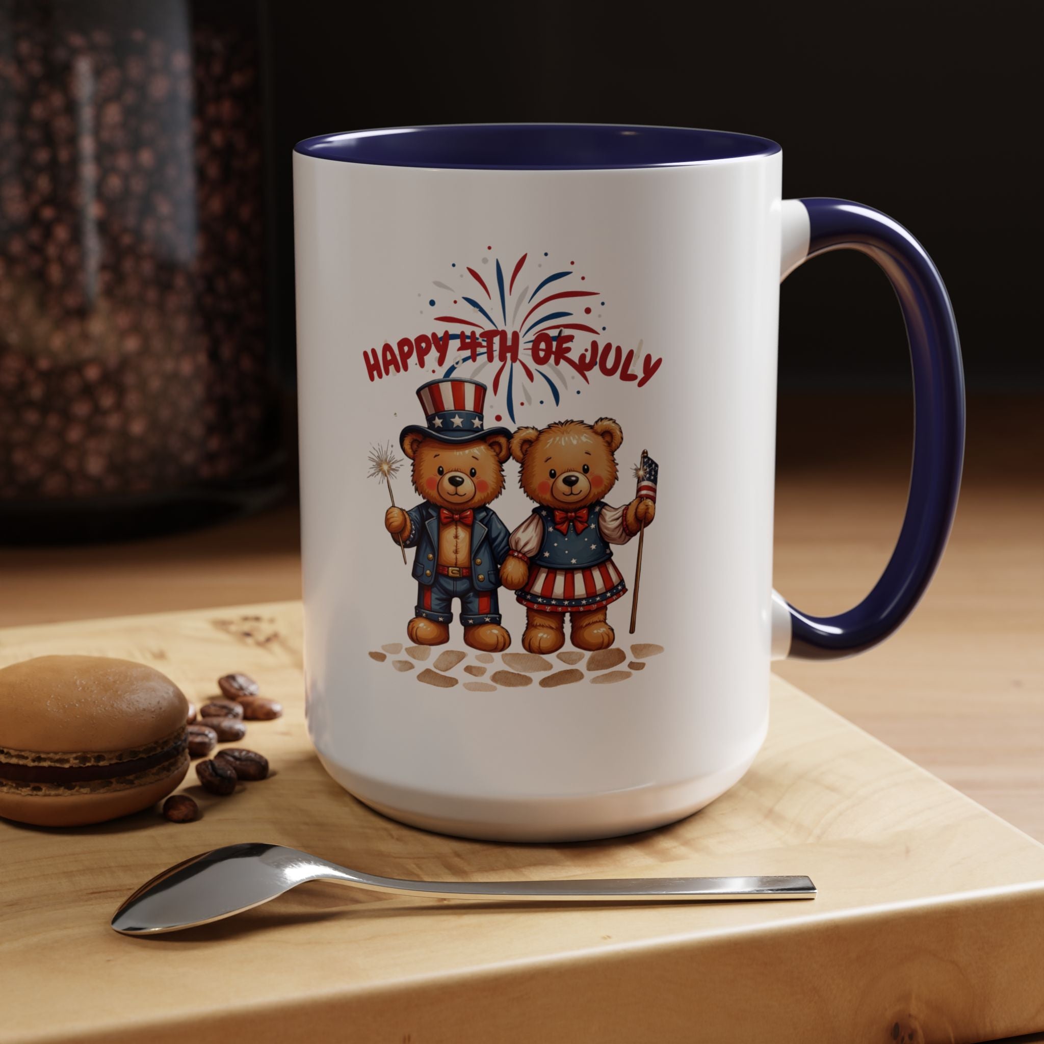 Happy 4th of July Teddy Bear Couple Coffee Mug