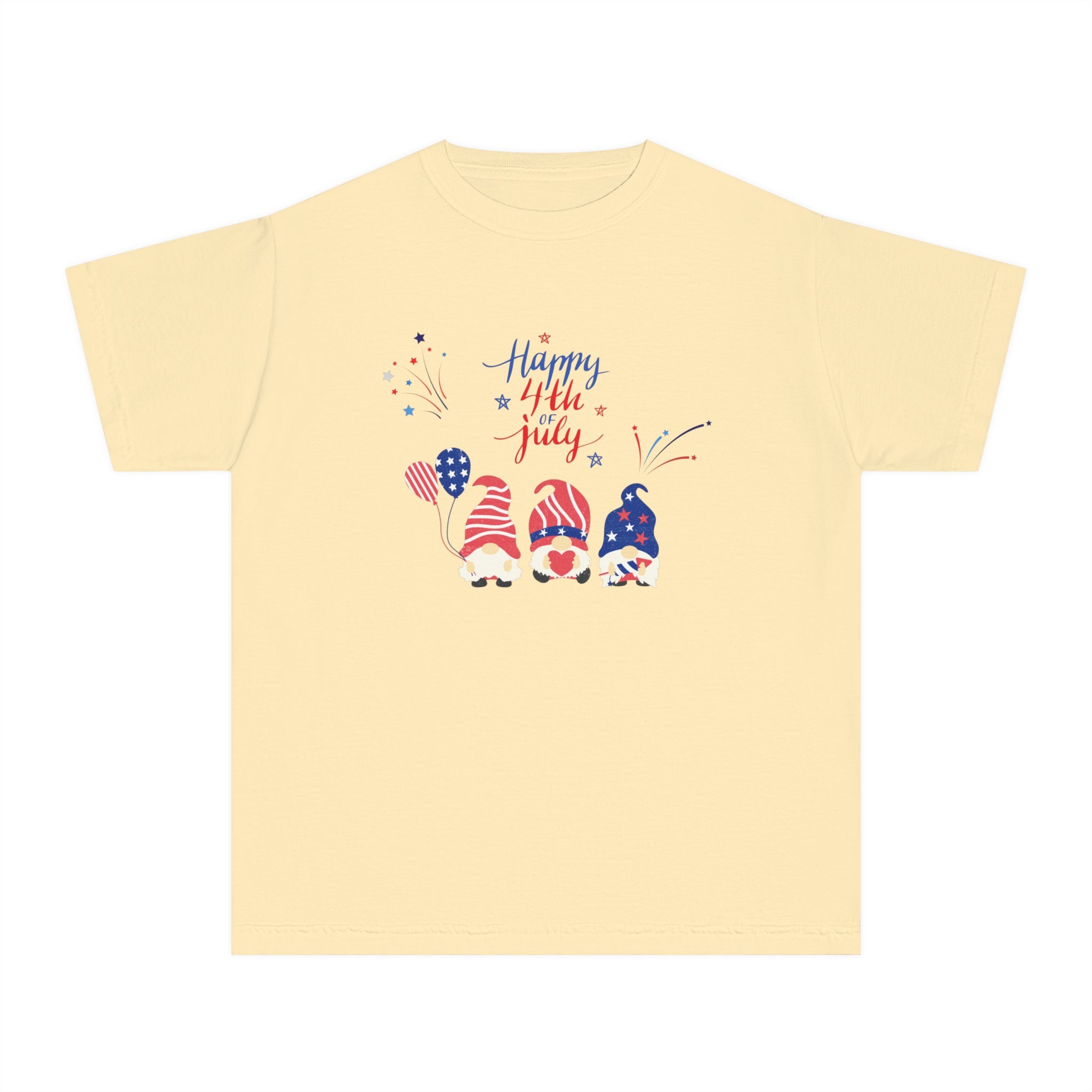 Happy 4th Of July Gnome Youth Midweight Tee