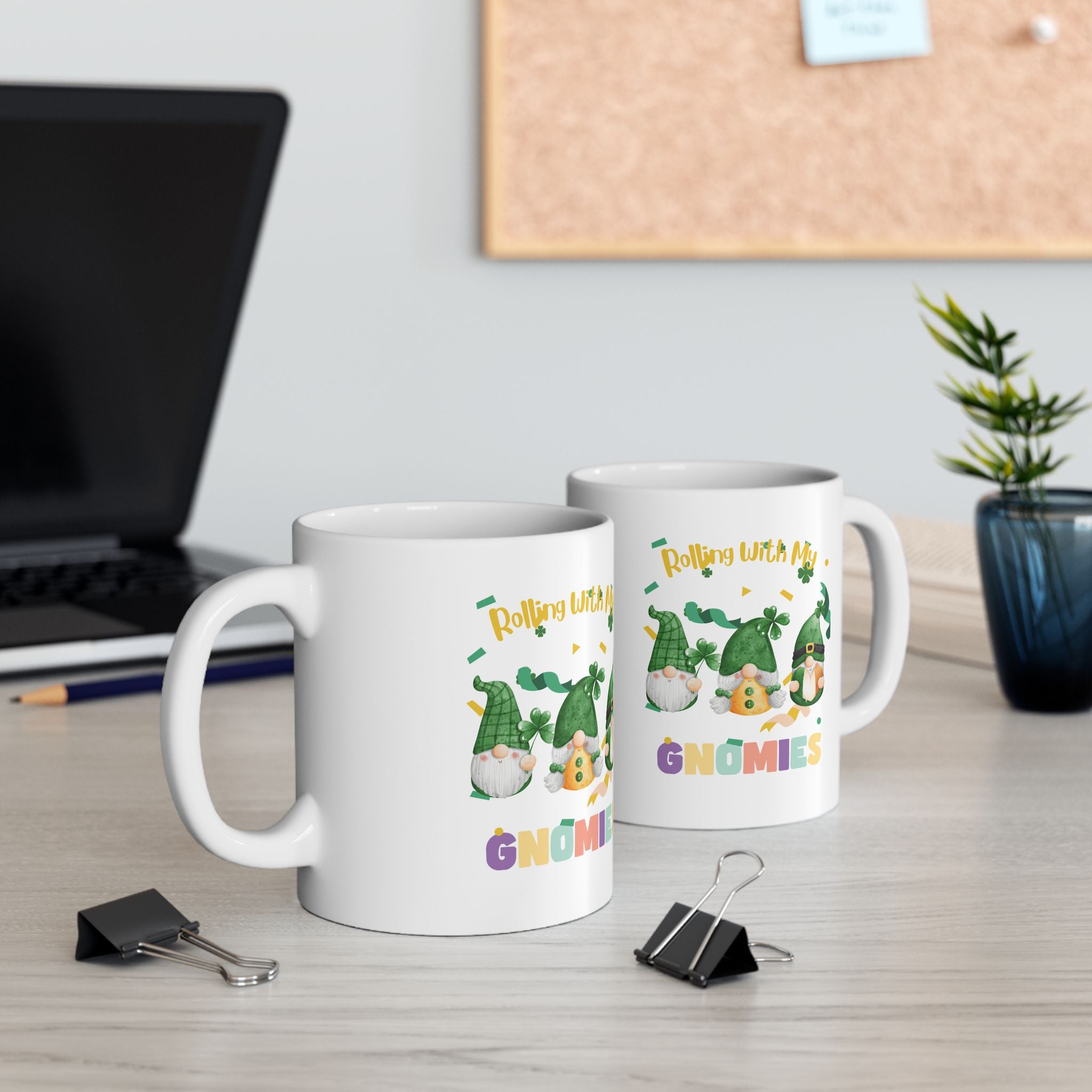Rolling With My Gnomies Ceramic Mug - Fun Coffee Cup