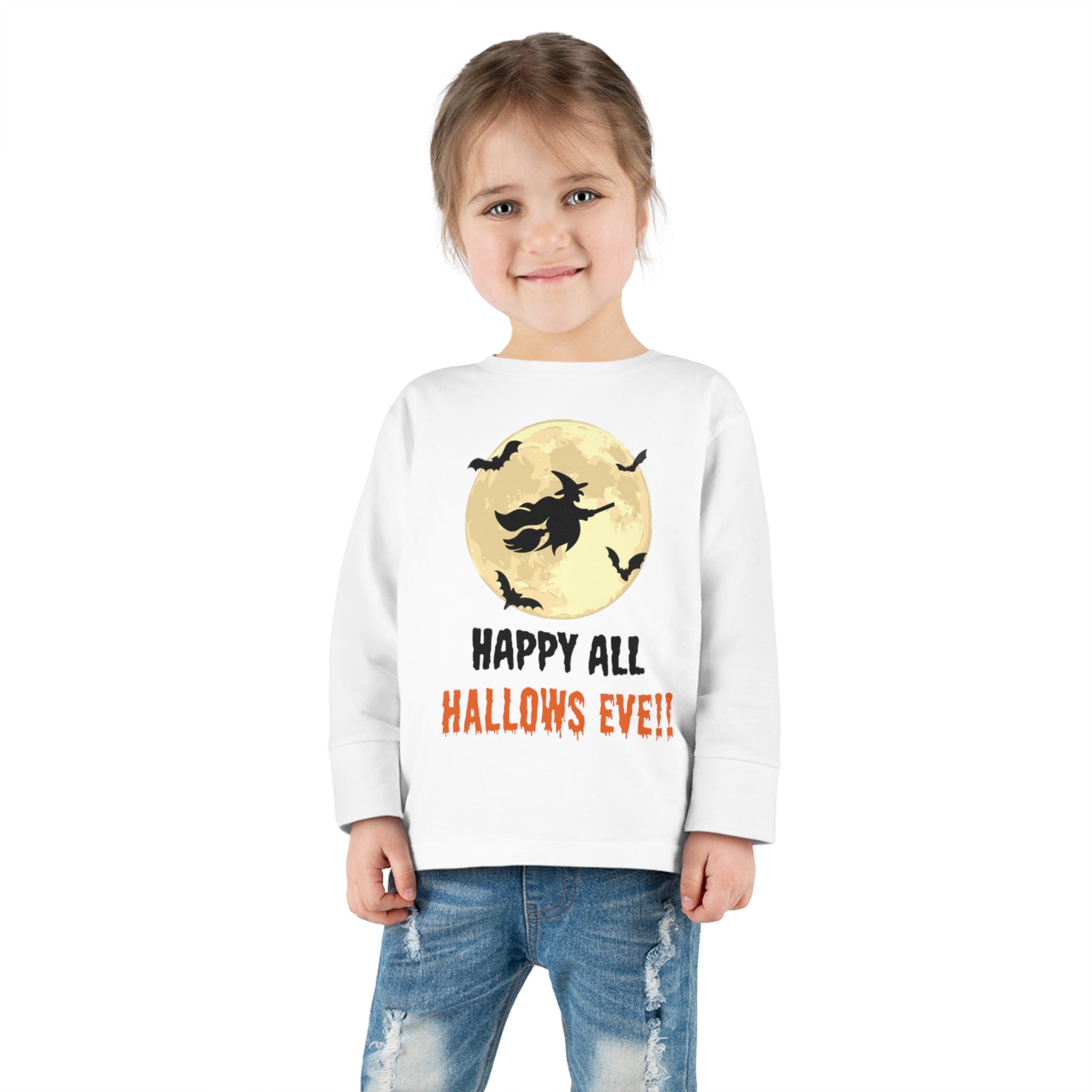 Happy All Hallows Eve Toddler Long Sleeve Tee