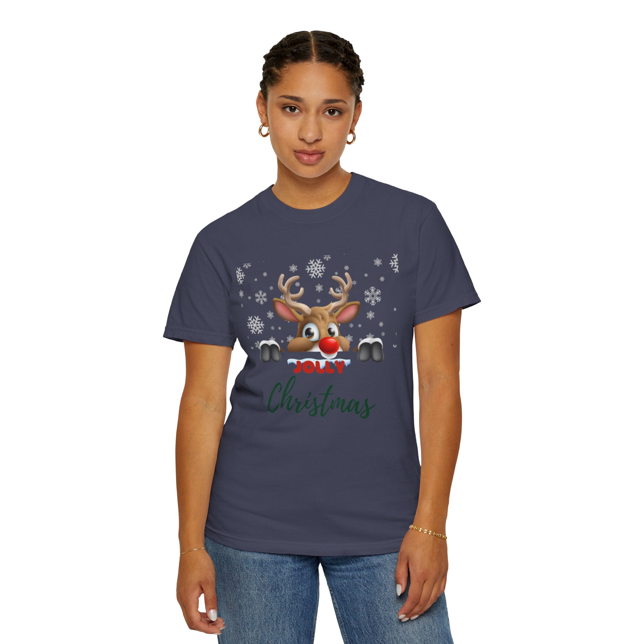 Jolly Christmas Unisex Garment-Dyed T-shirt