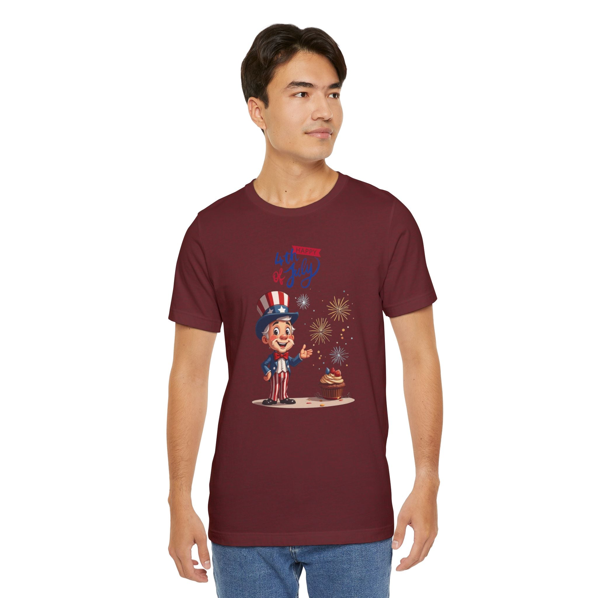 Uncle Sam Happy 4th of July Unisex Jersey T-Shirt