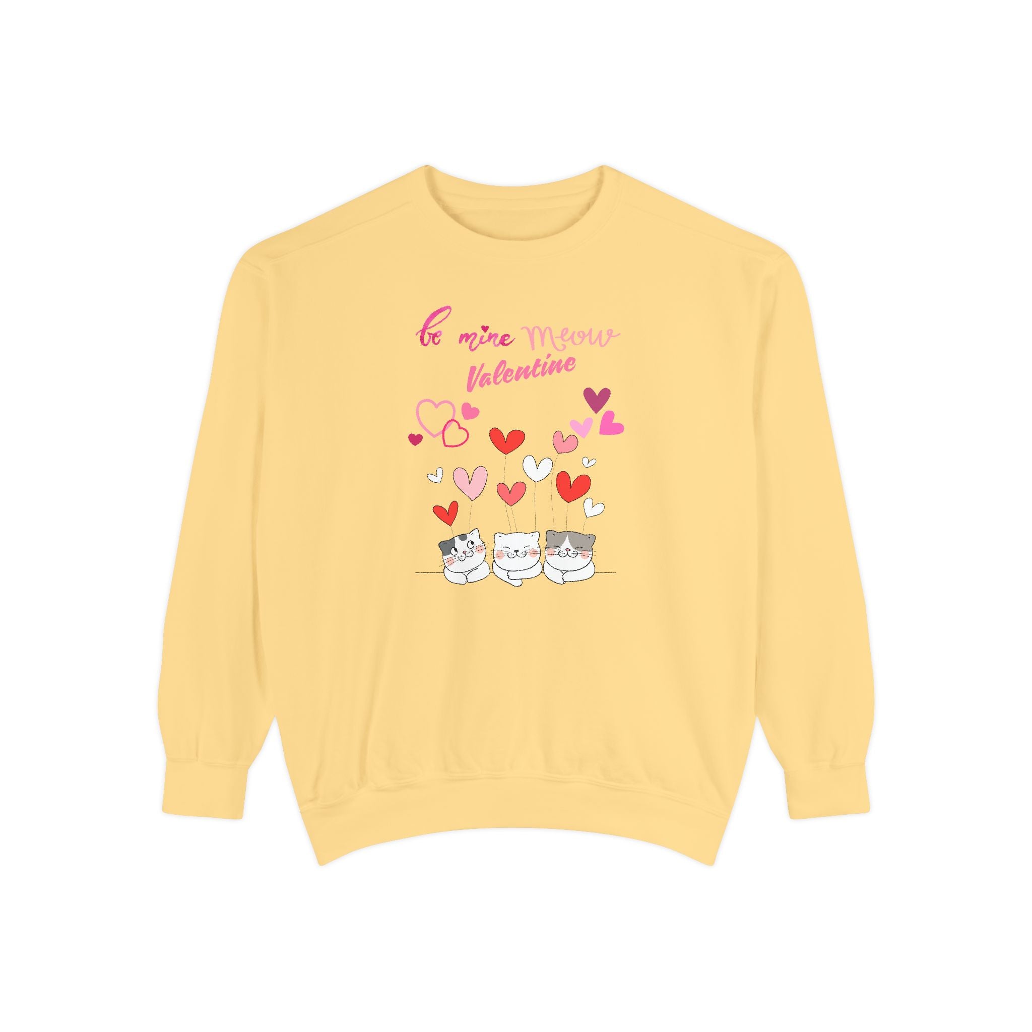 Meow Valentine's Day Unisex Garment-Dyed Sweatshirt