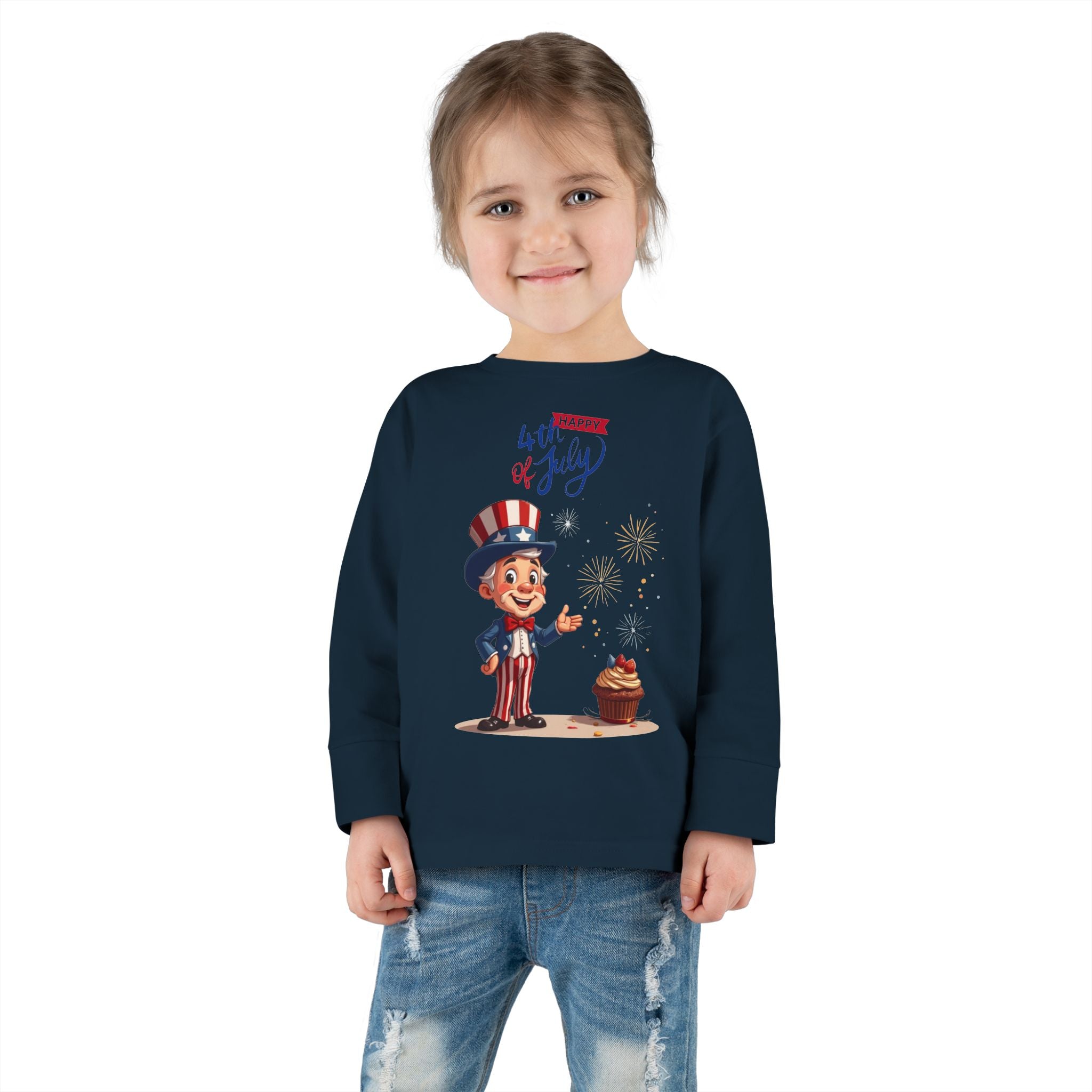 Uncle Sam 4th of July Toddler Long Sleeve Tee