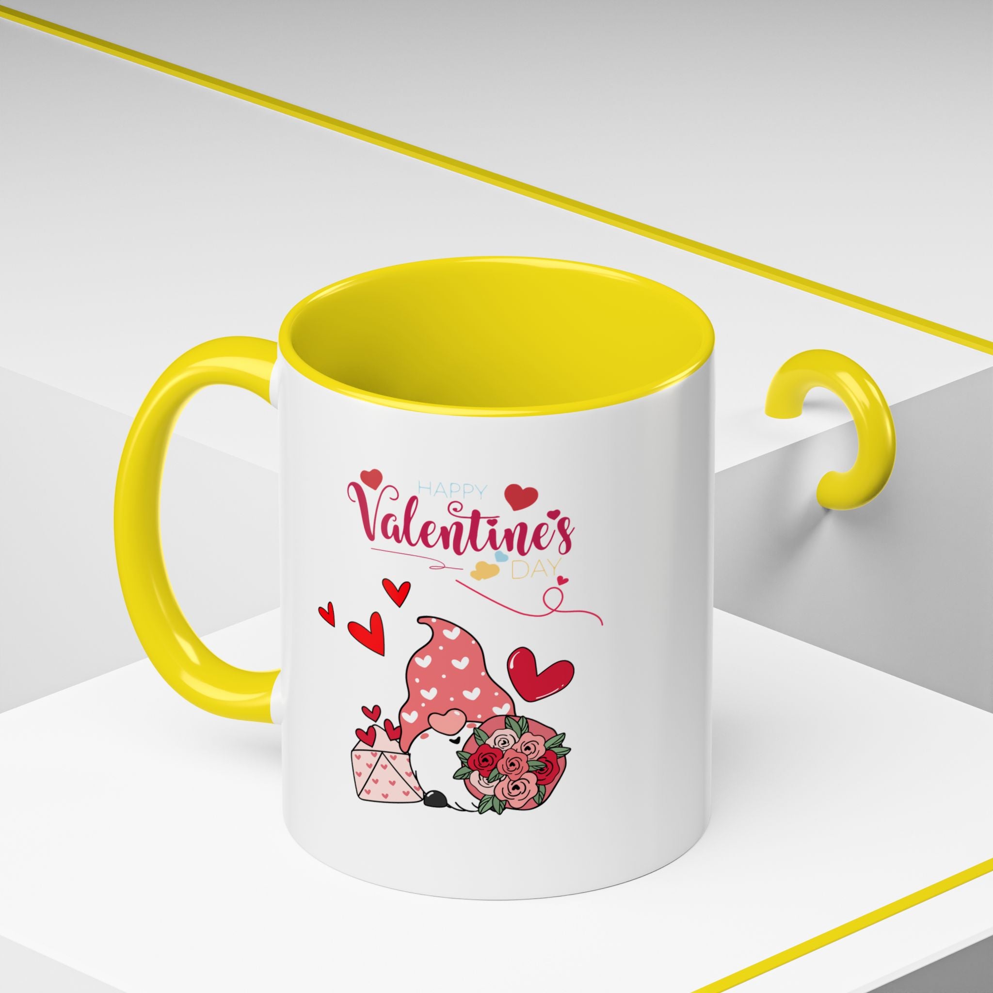 Gnome Valentine's Day Accent Coffee Mug (11, 15oz)