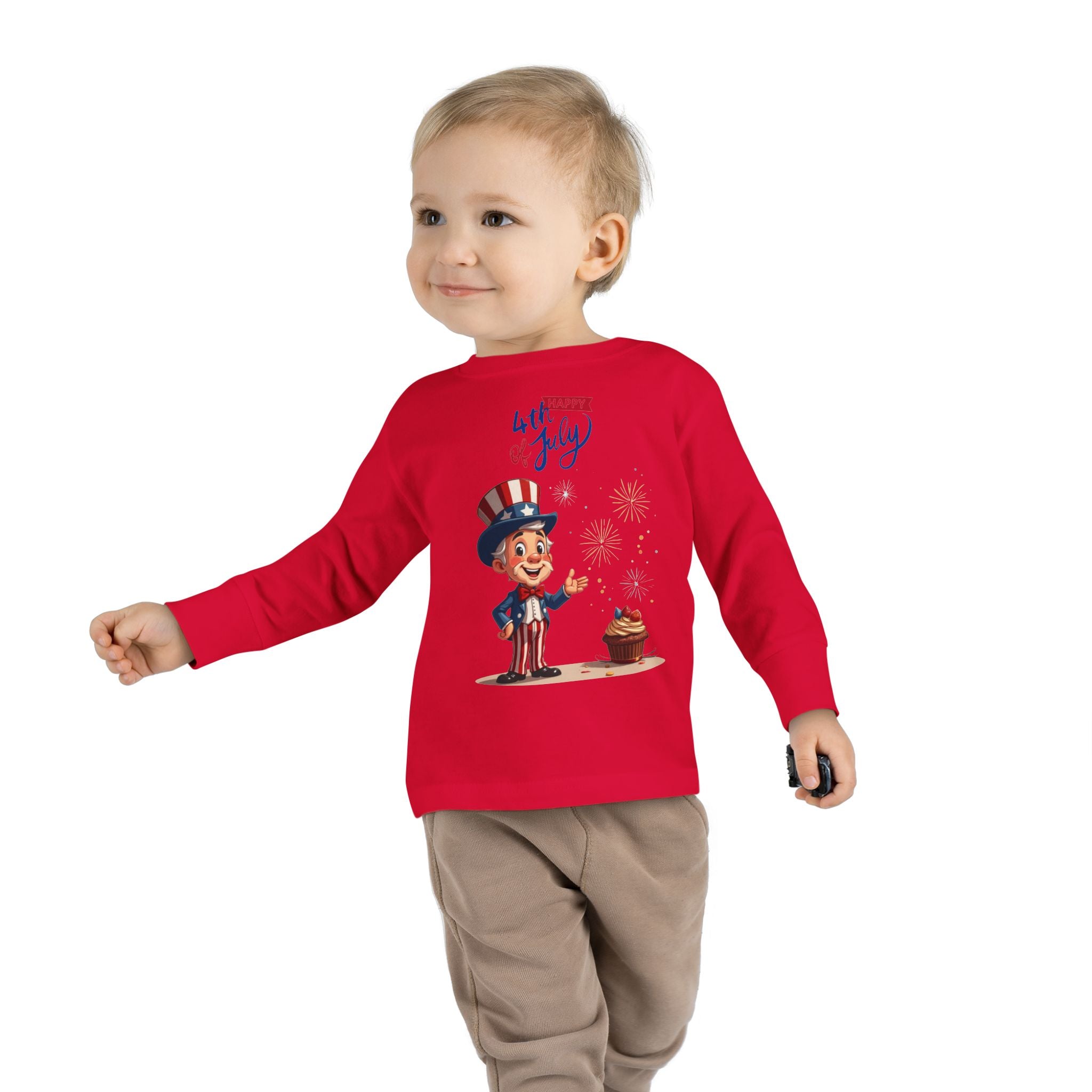 Uncle Sam 4th of July Toddler Long Sleeve Tee