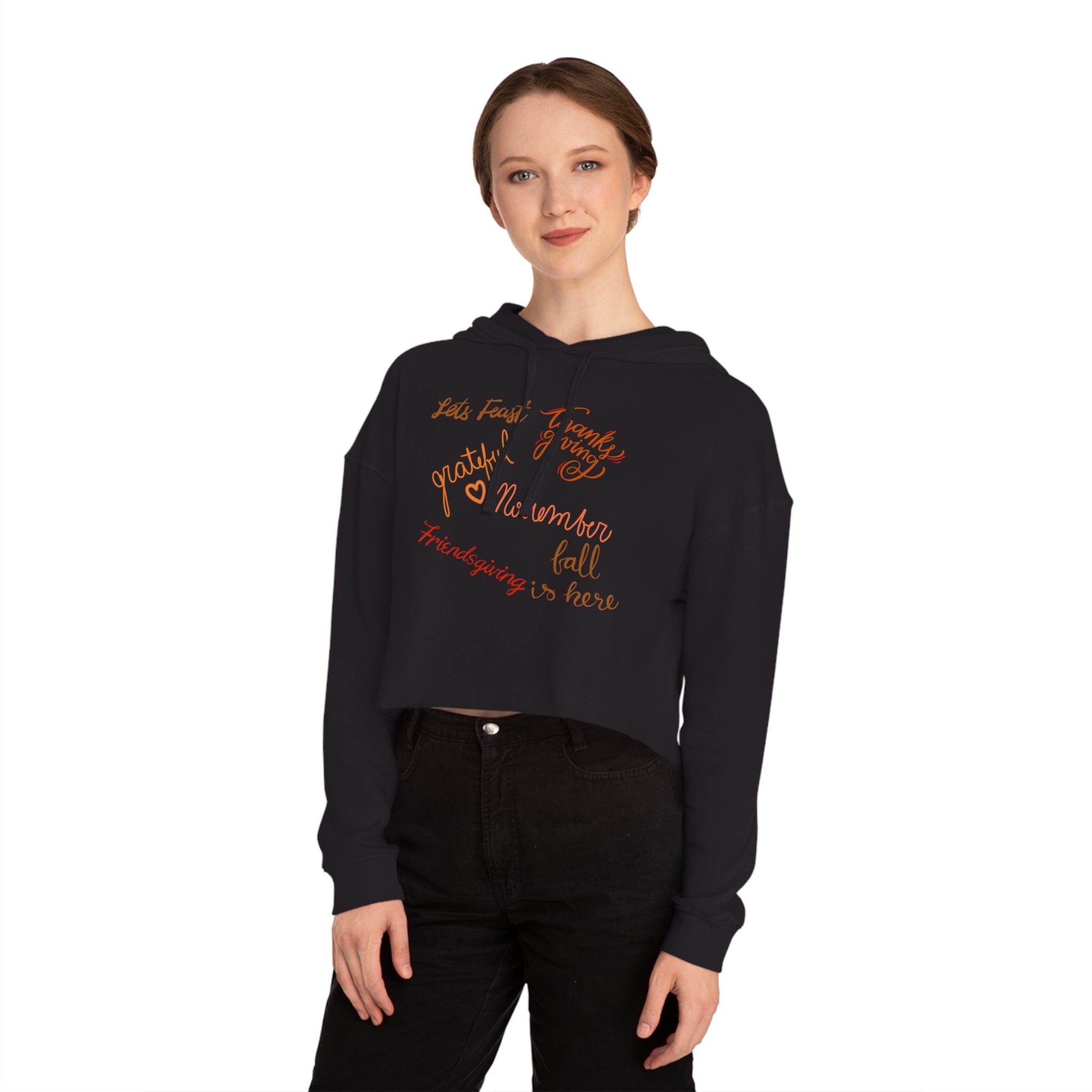 Thanksgiving Season Women’s Cropped Hooded Sweatshirt