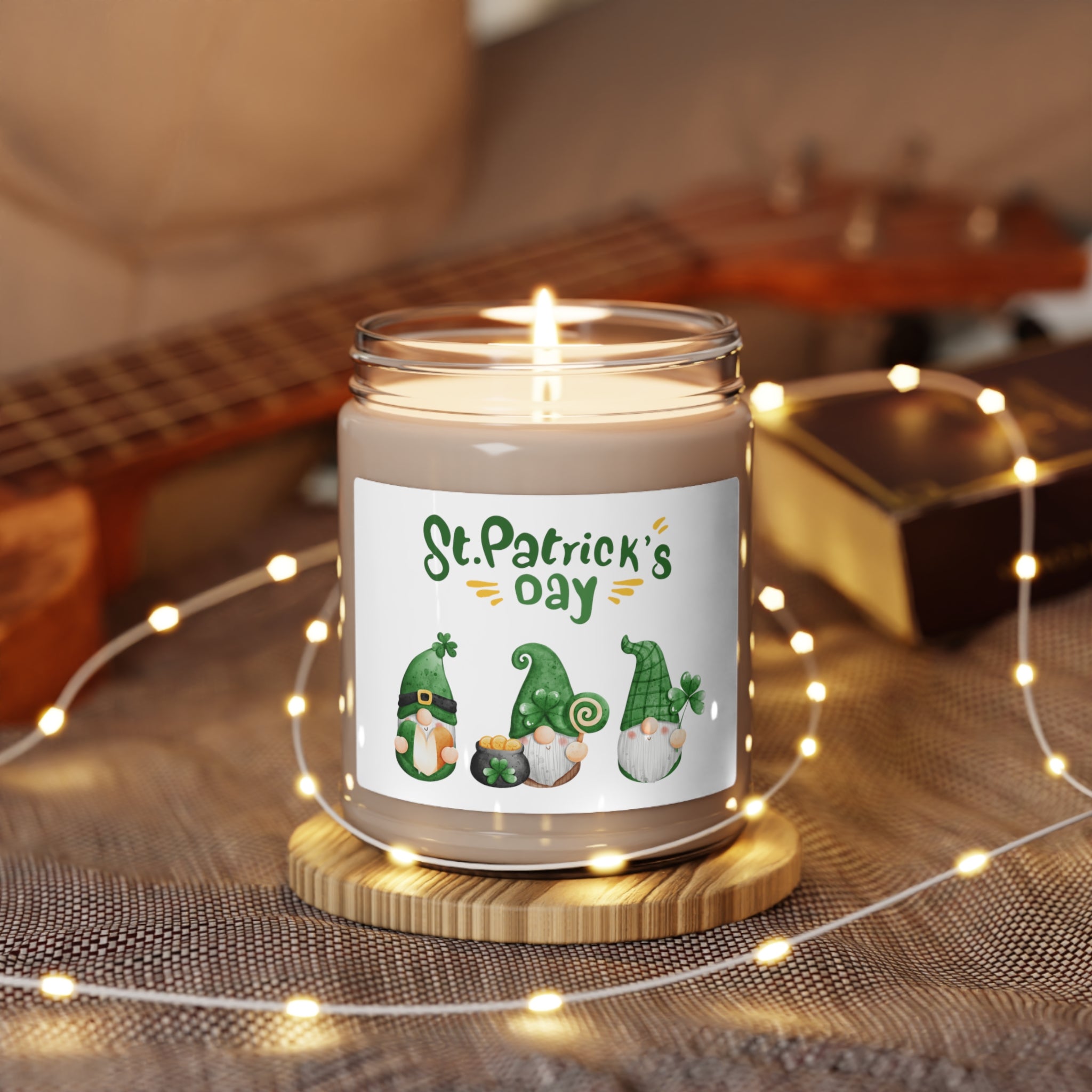St Patty's Day Gnome Scented Soy Candle, 9oz