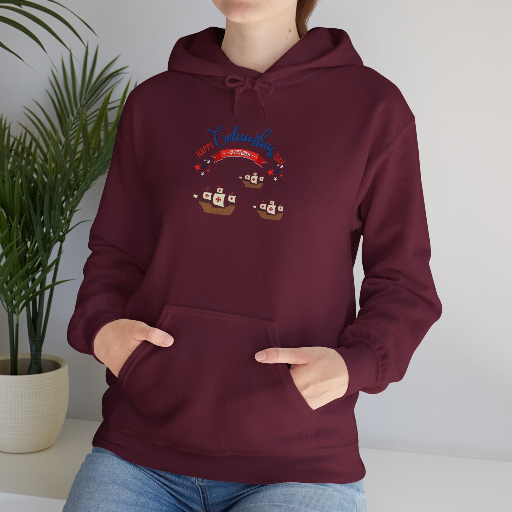 Happy Columbus Day Unisex Heavy Blend™ Hooded Sweatshirt