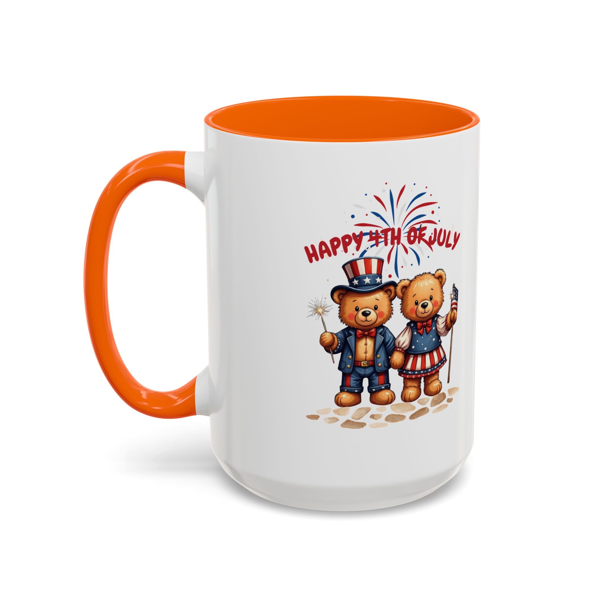 Happy 4th of July Teddy Bear Couple Coffee Mug