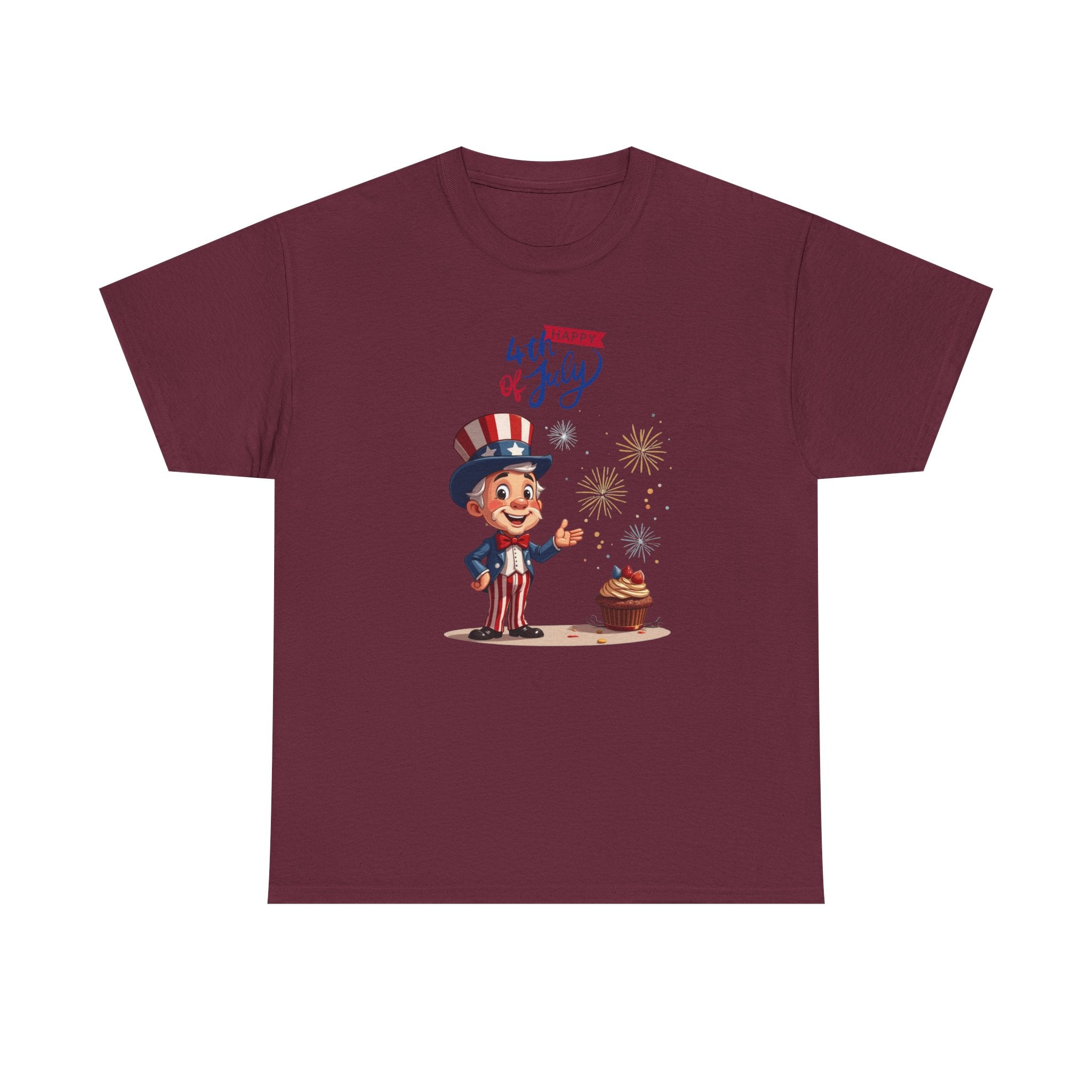 Uncle Sam Tee Happy of July, Unisex Heavy Cotton Shirt