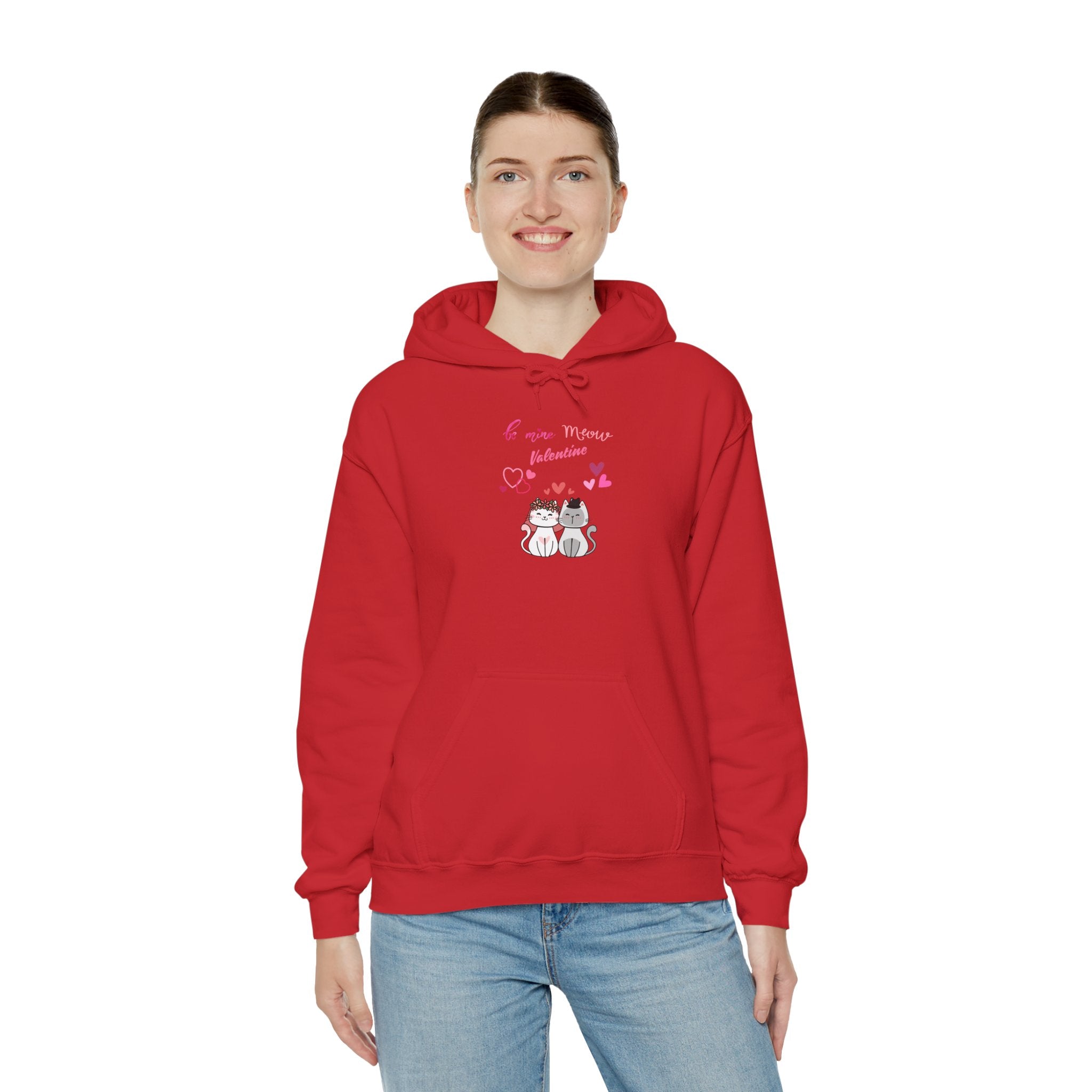 Meow Valentine's Day Unisex Heavy Blend™ Hooded Sweatshirt
