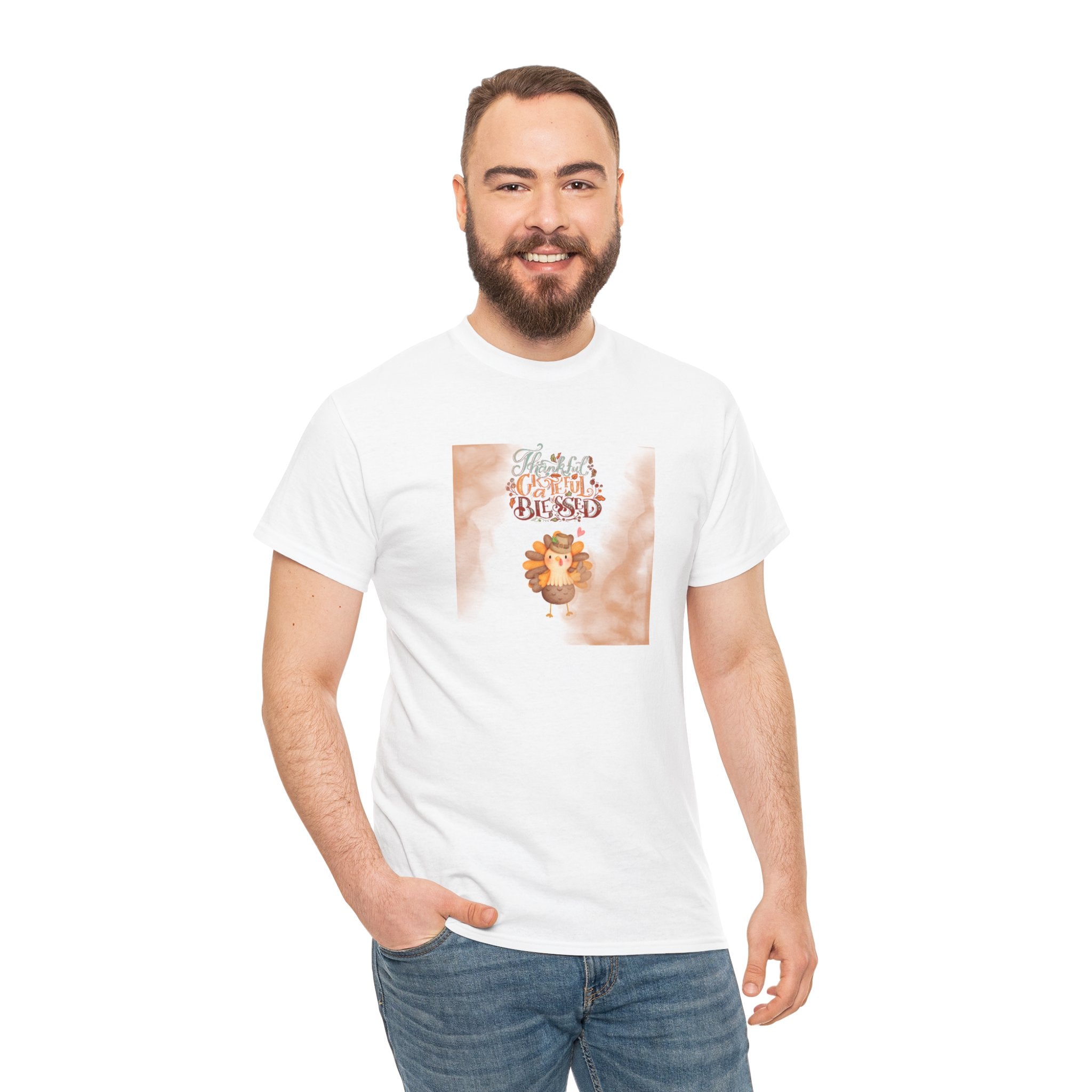 Thankful Grateful Blessed Unisex Heavy Cotton Tee
