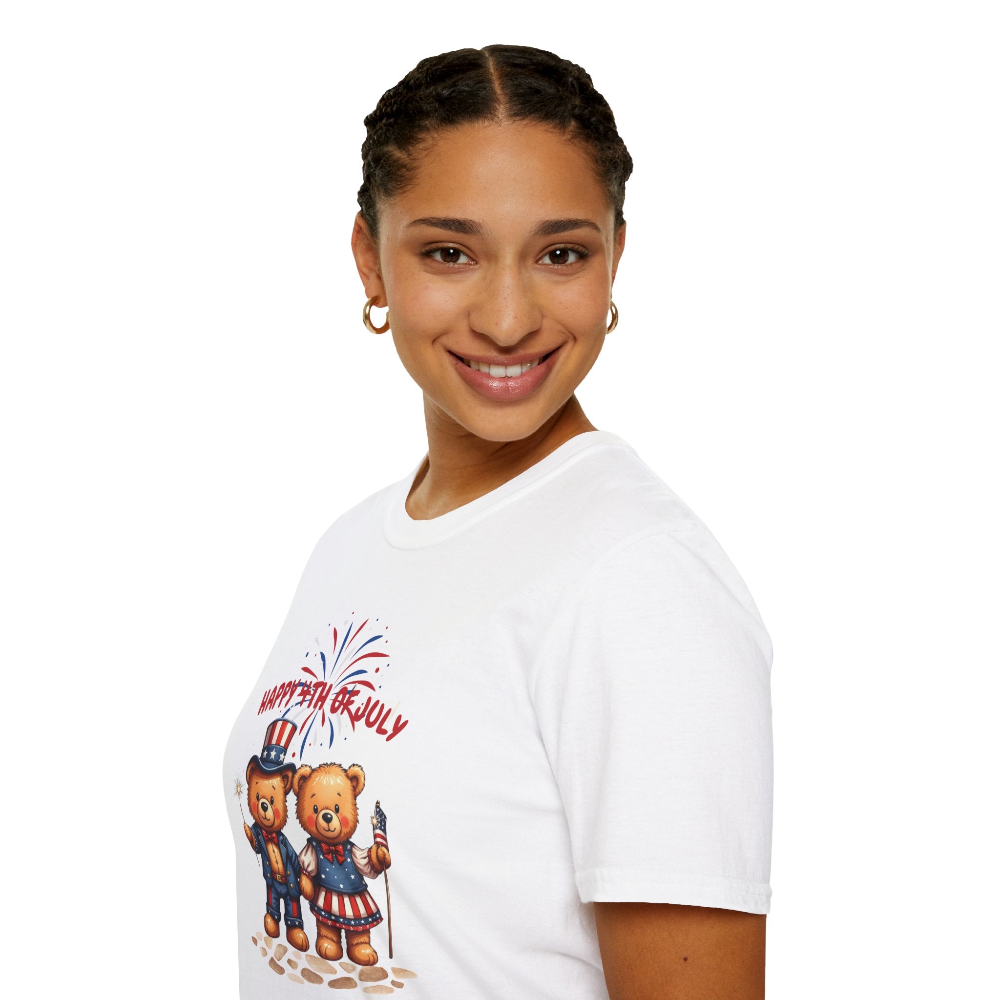 Happy 4th of July Teddy Bear Couple Unisex T-Shirt