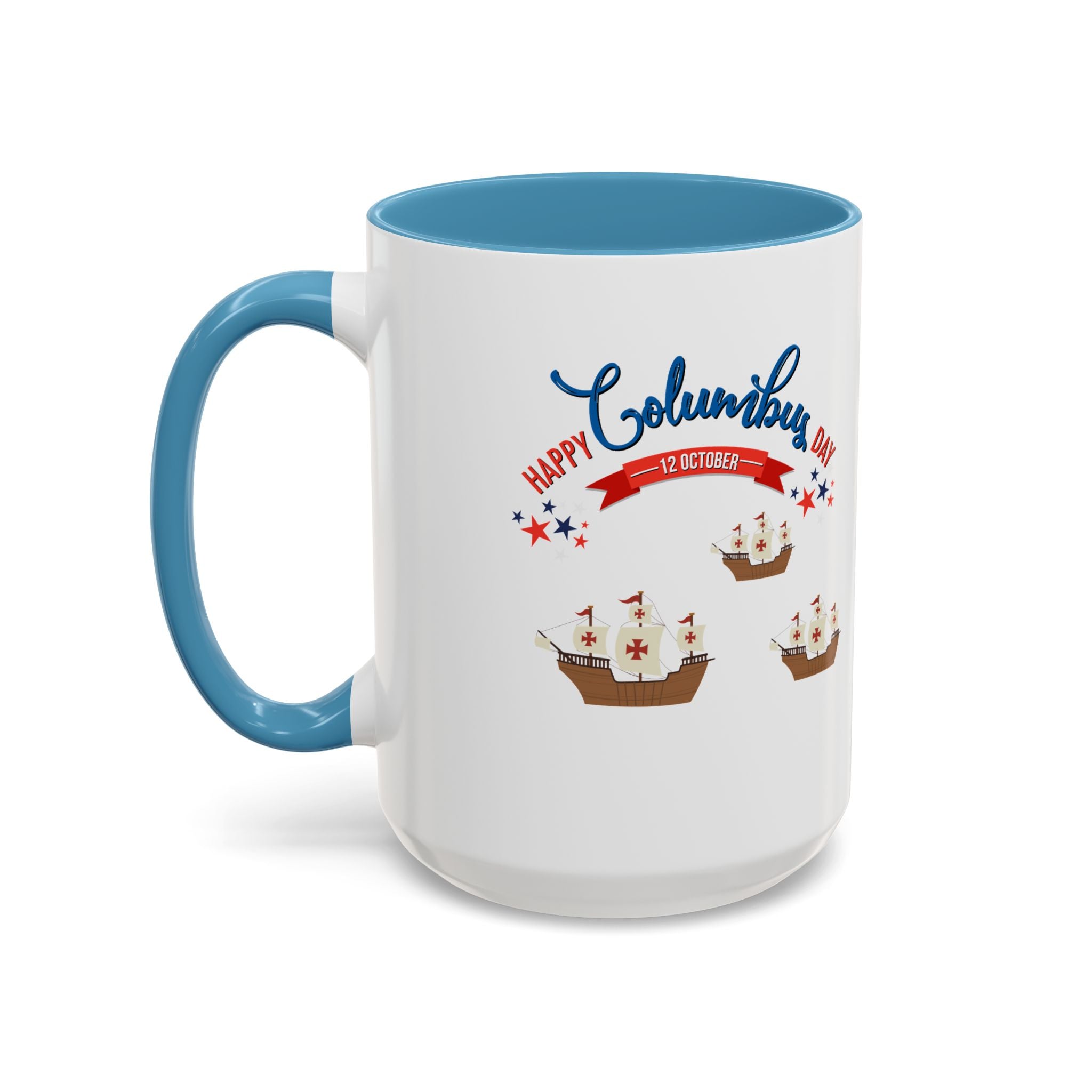 Happy Columbus Day Accent Coffee Mug (11, 15oz)