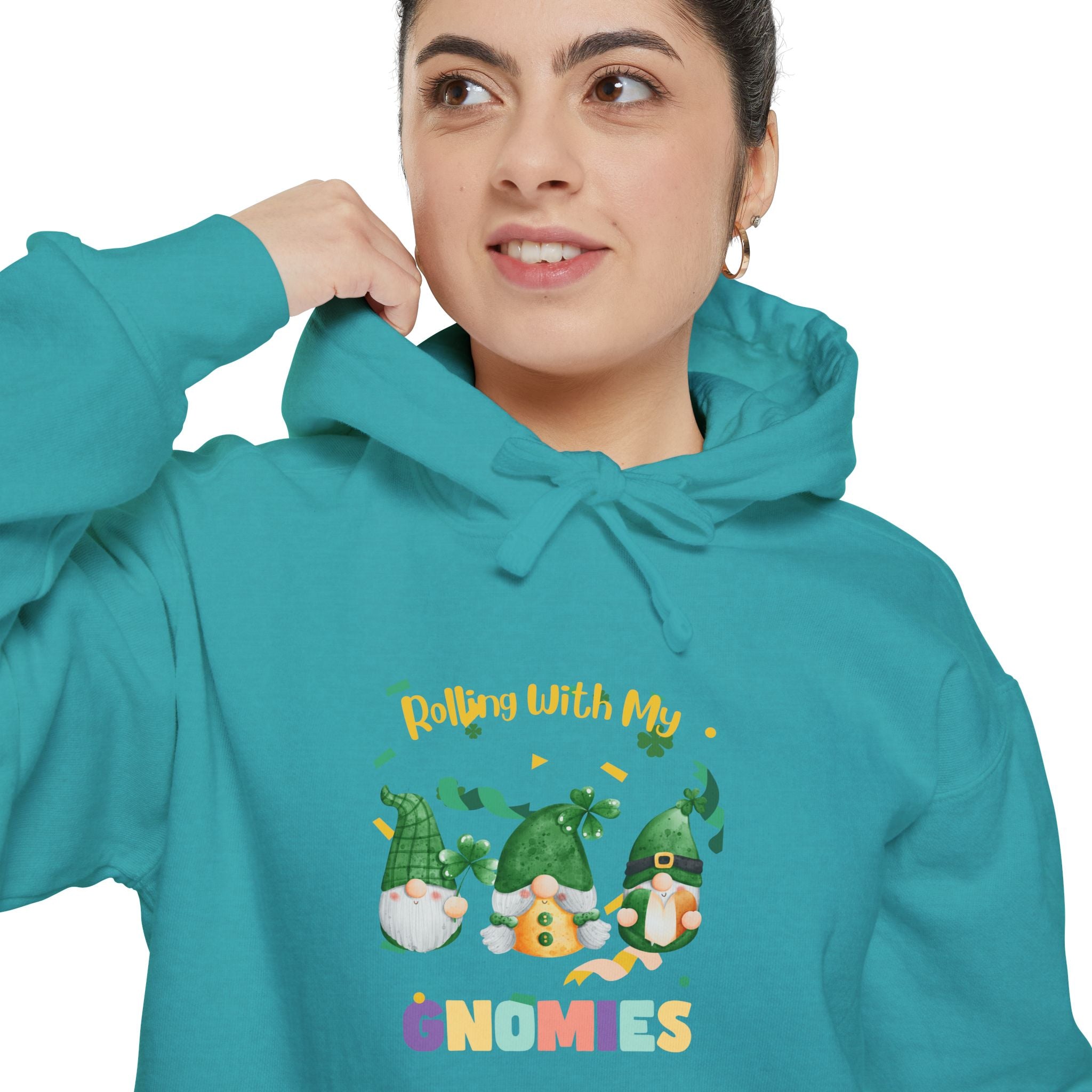 Rolling With My Gnomies Unisex Garment-Dyed Hoodie