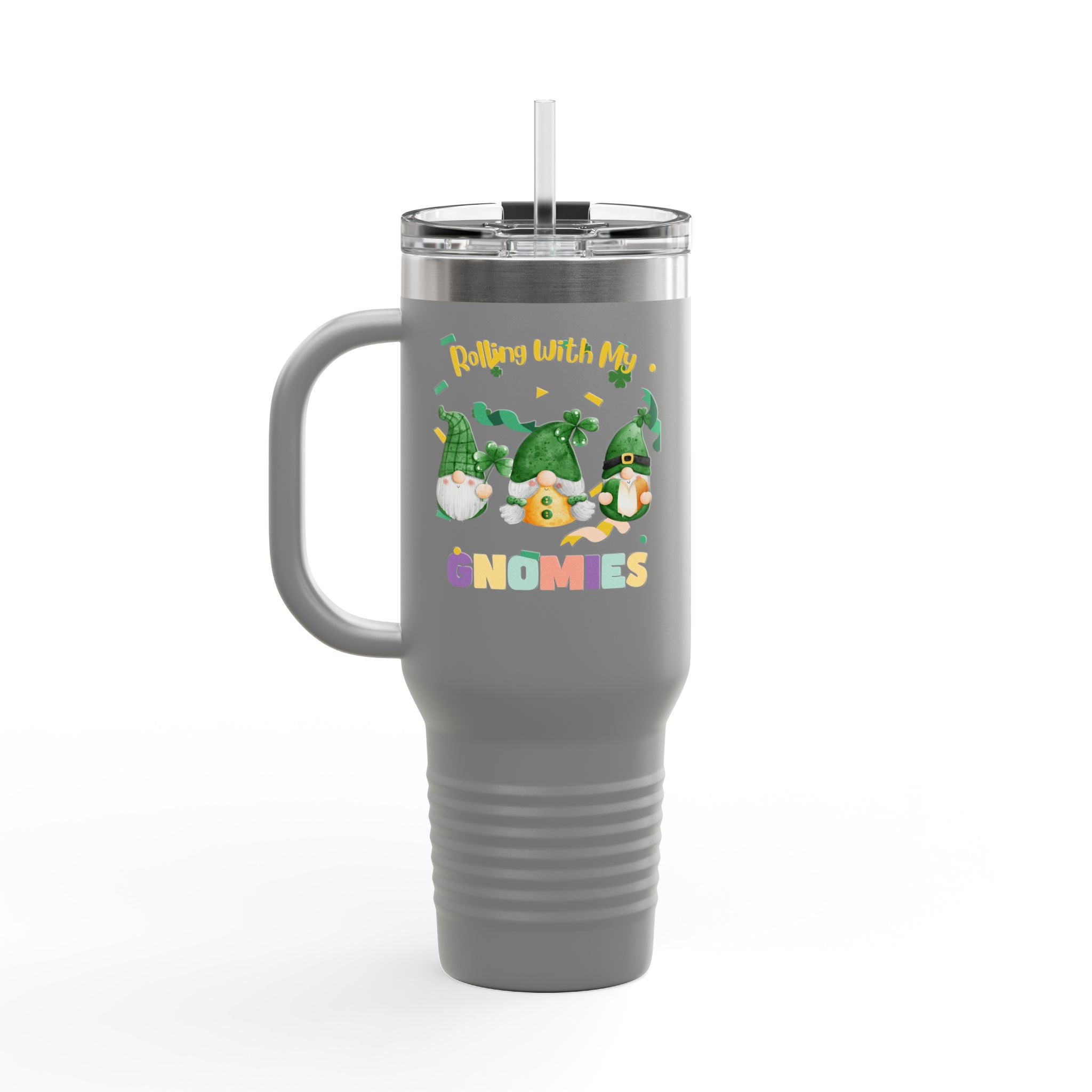 Rolling With My Gnomies Insulated Travel Mug - 40oz with Straw