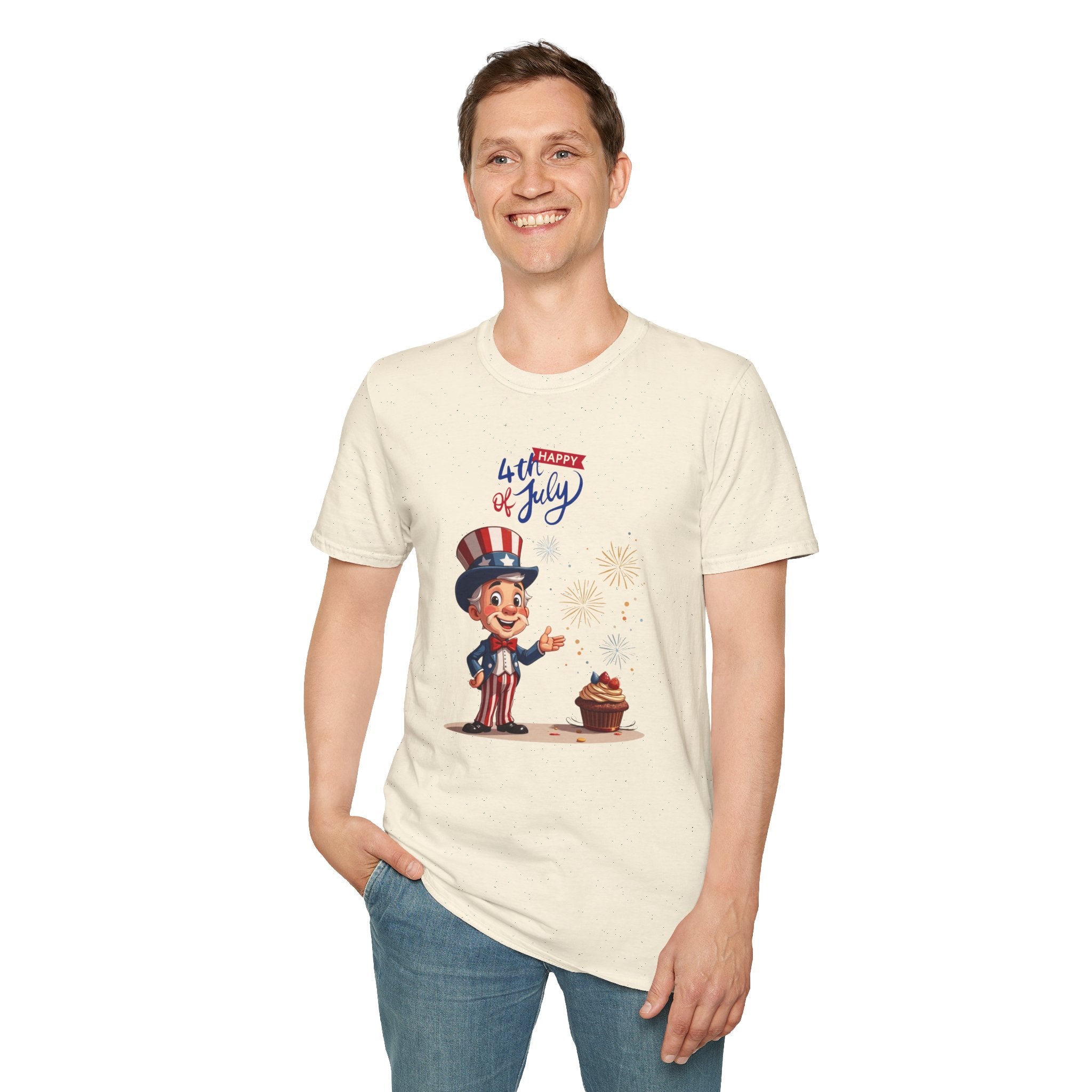 Uncle Sam Happy 4th of July Unisex Soft-style T-Shirt