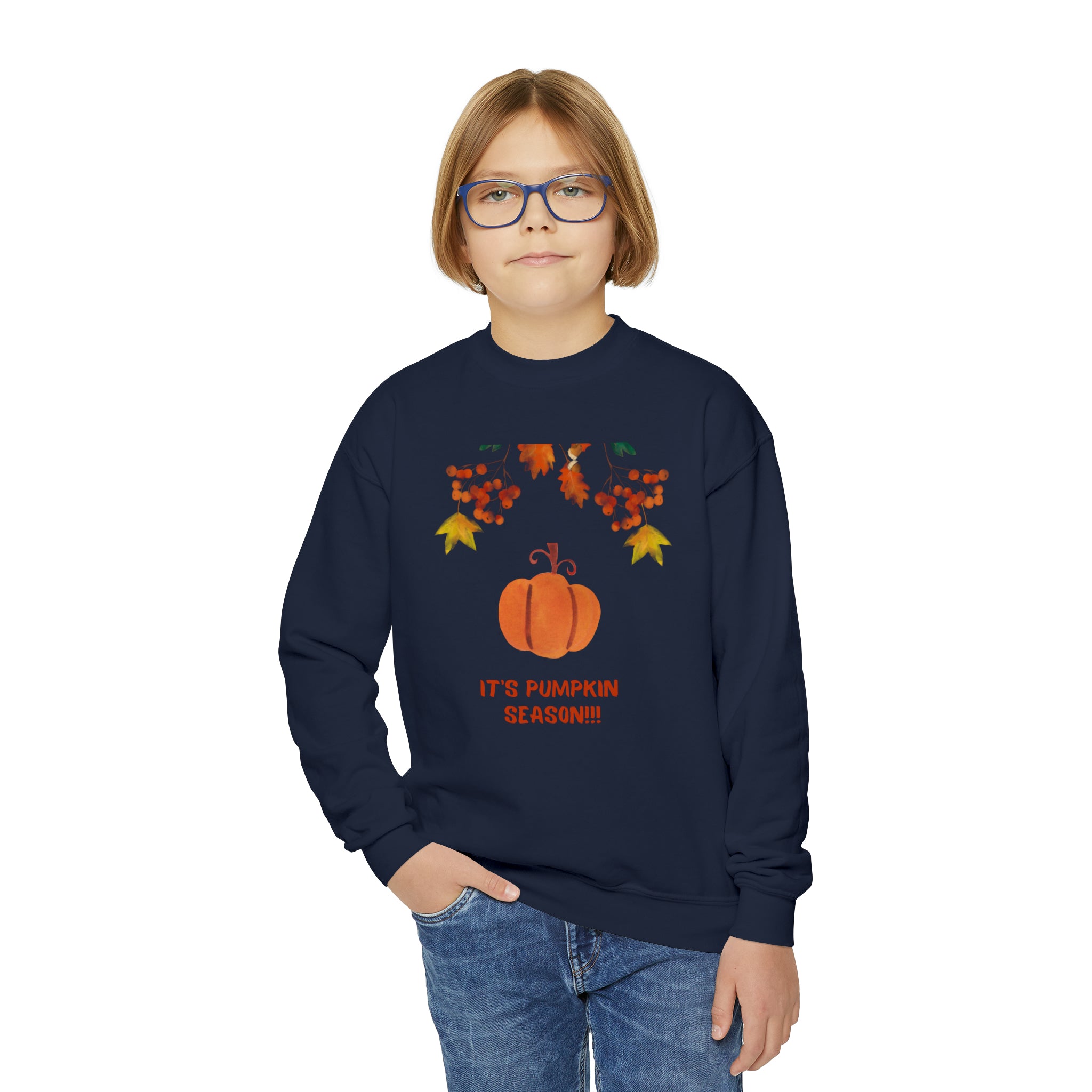 Pumpkin Season Youth Crewneck Sweatshirt