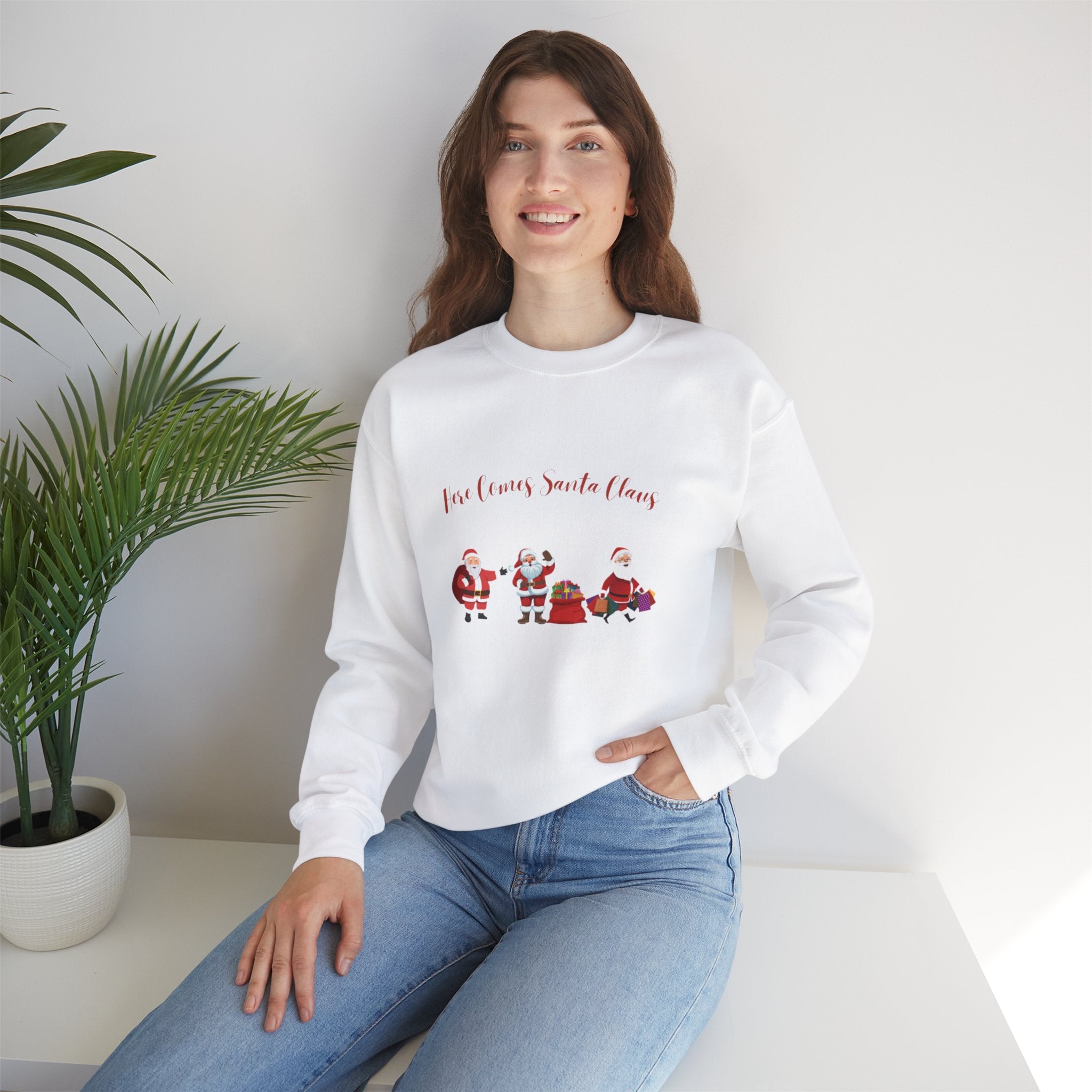 Here Comes Santa Claus Unisex Heavy Blend™ Crewneck Sweatshirt