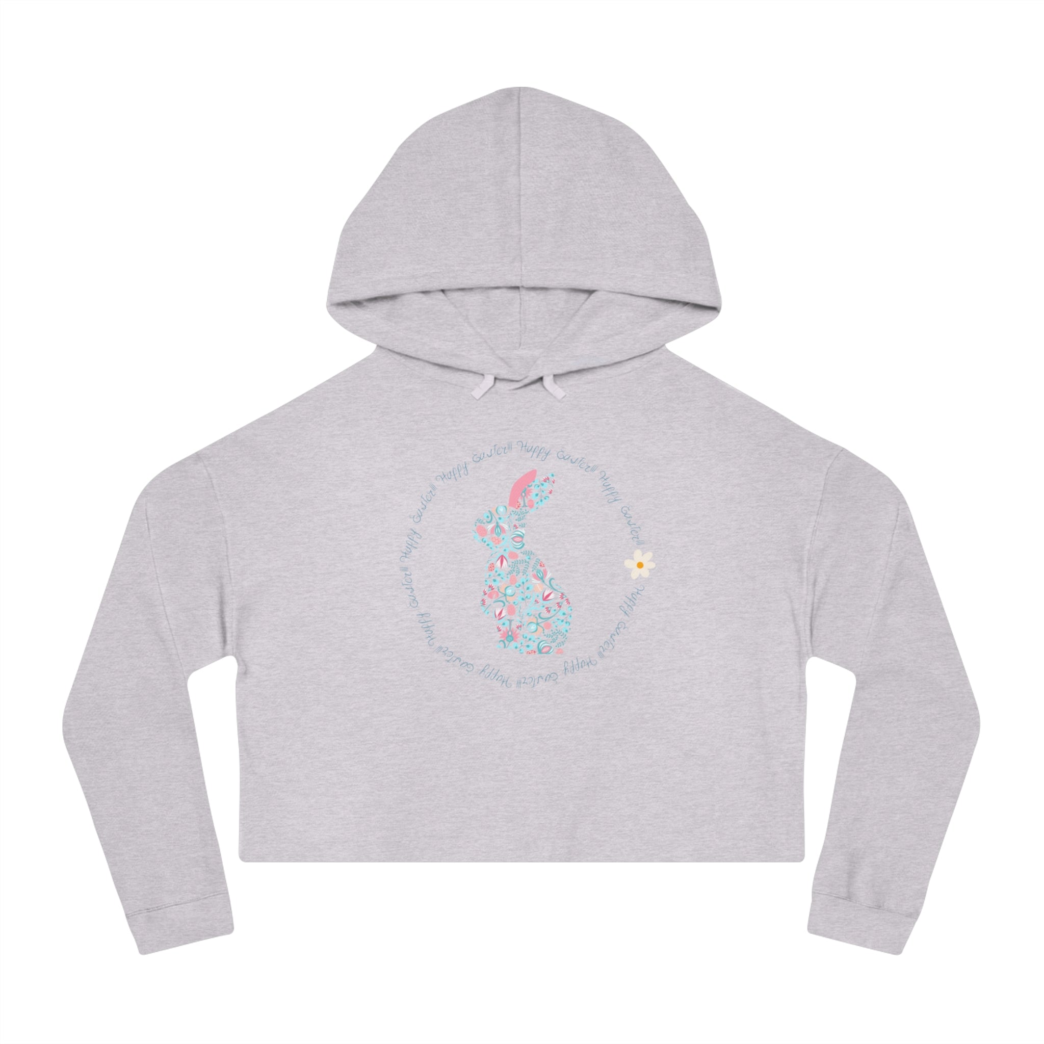 Happy Easter Rabbit Day Women’s Cropped Hooded Sweatshirt