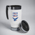 Land Of The Free Home Of The Brave Stainless Steel Travel Mug with Handle, 14oz