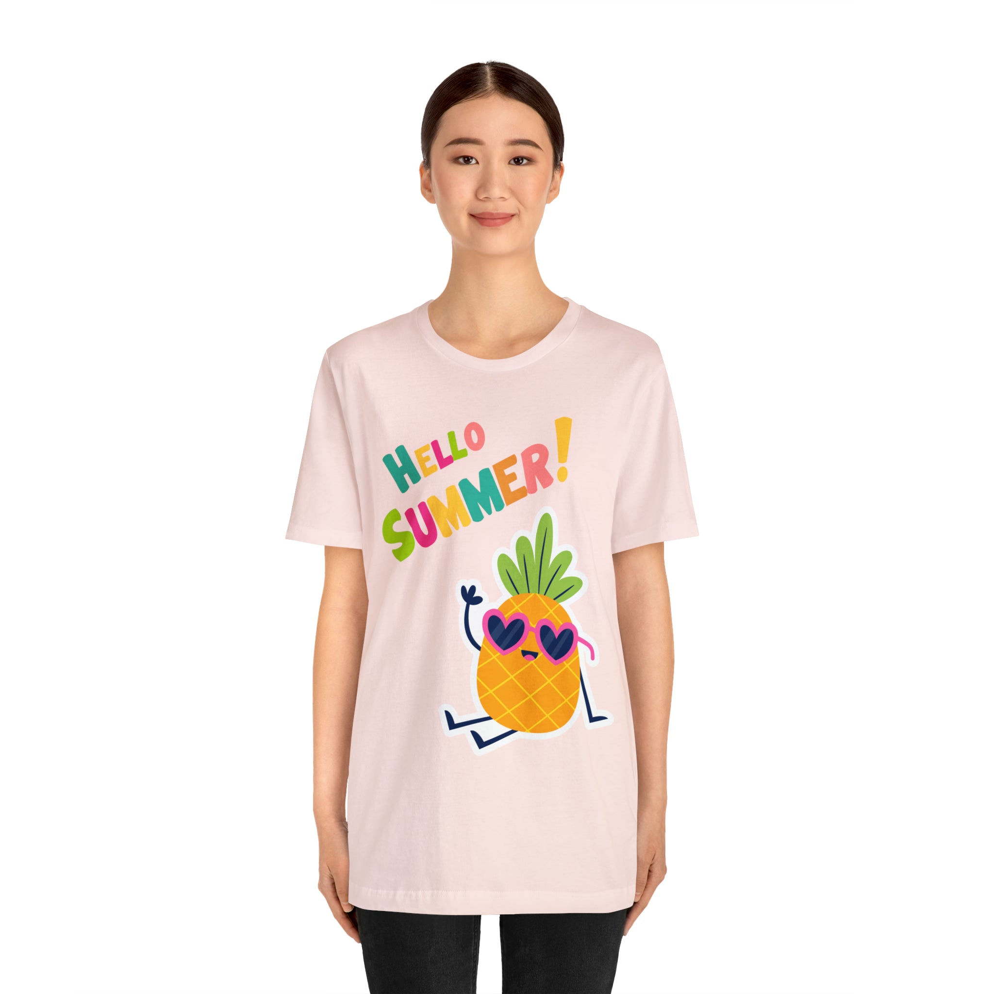 Hello Pineapple Summer Unisex Jersey Short Sleeve Tee