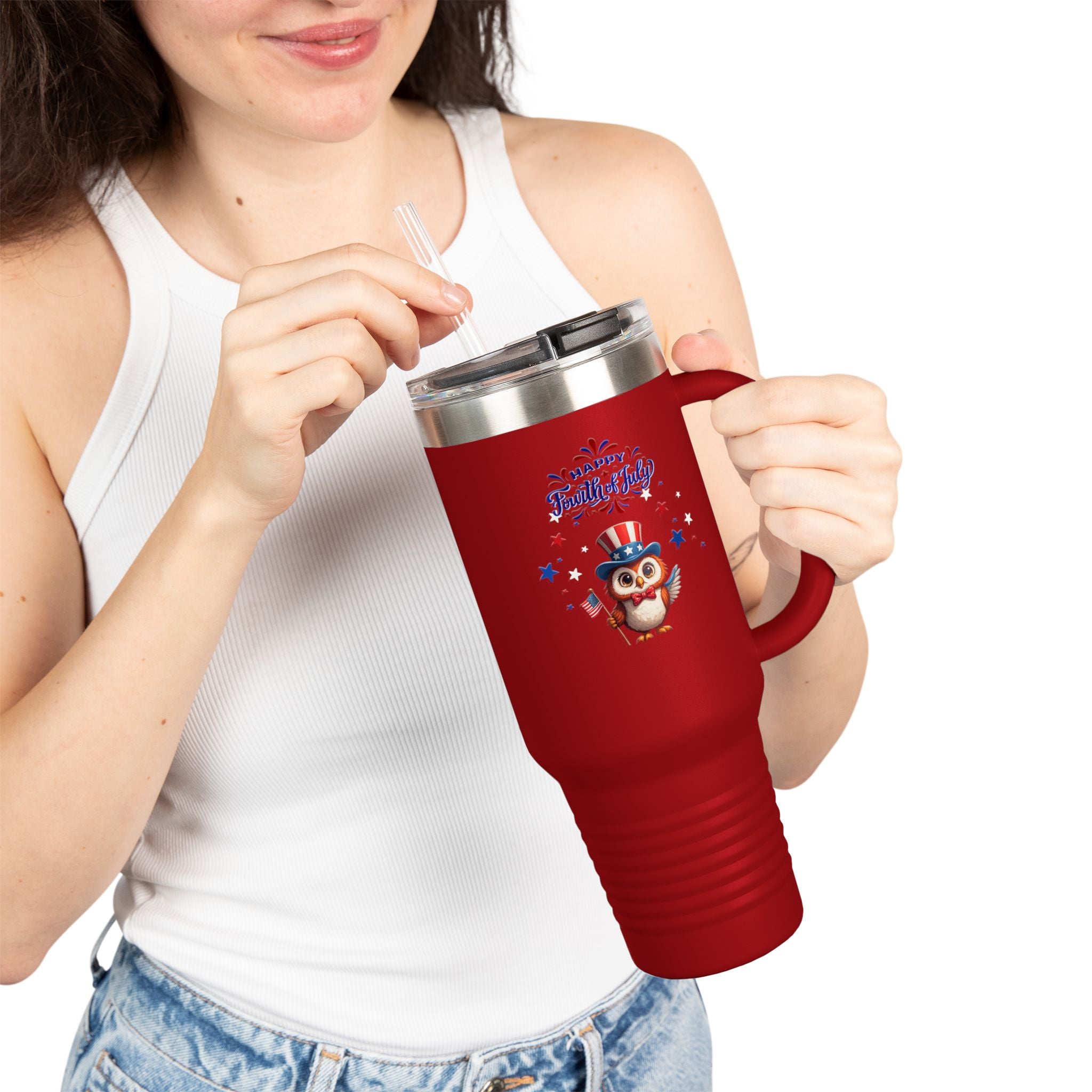 American Eagle Happy 4th of July Travel Mug, 40oz