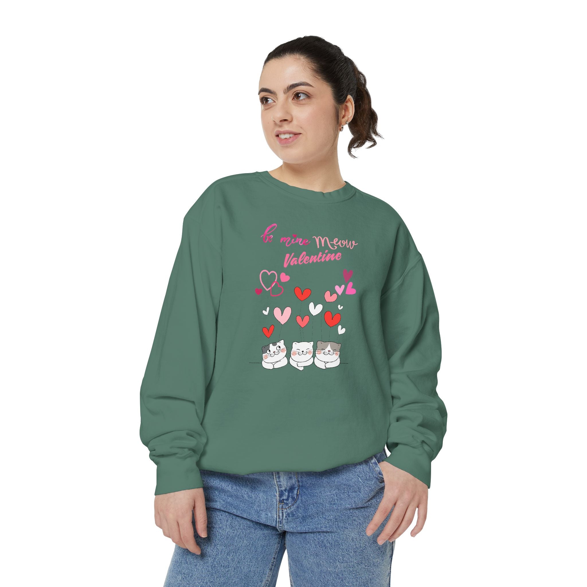 Meow Valentine's Day Unisex Garment-Dyed Sweatshirt