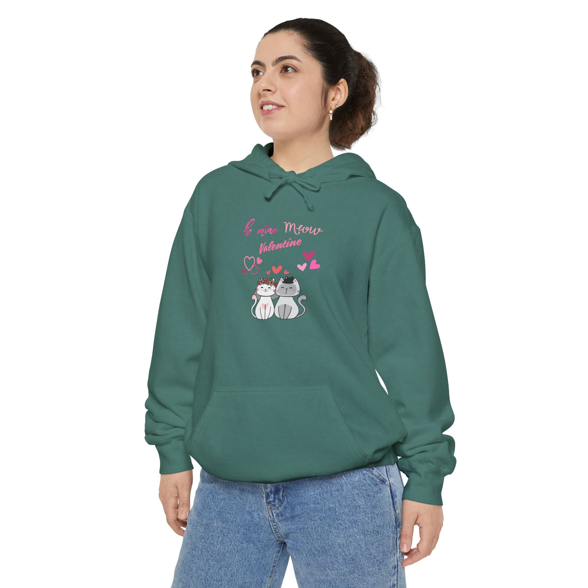 Meow Valentine's Day Unisex Garment-Dyed Hoodie