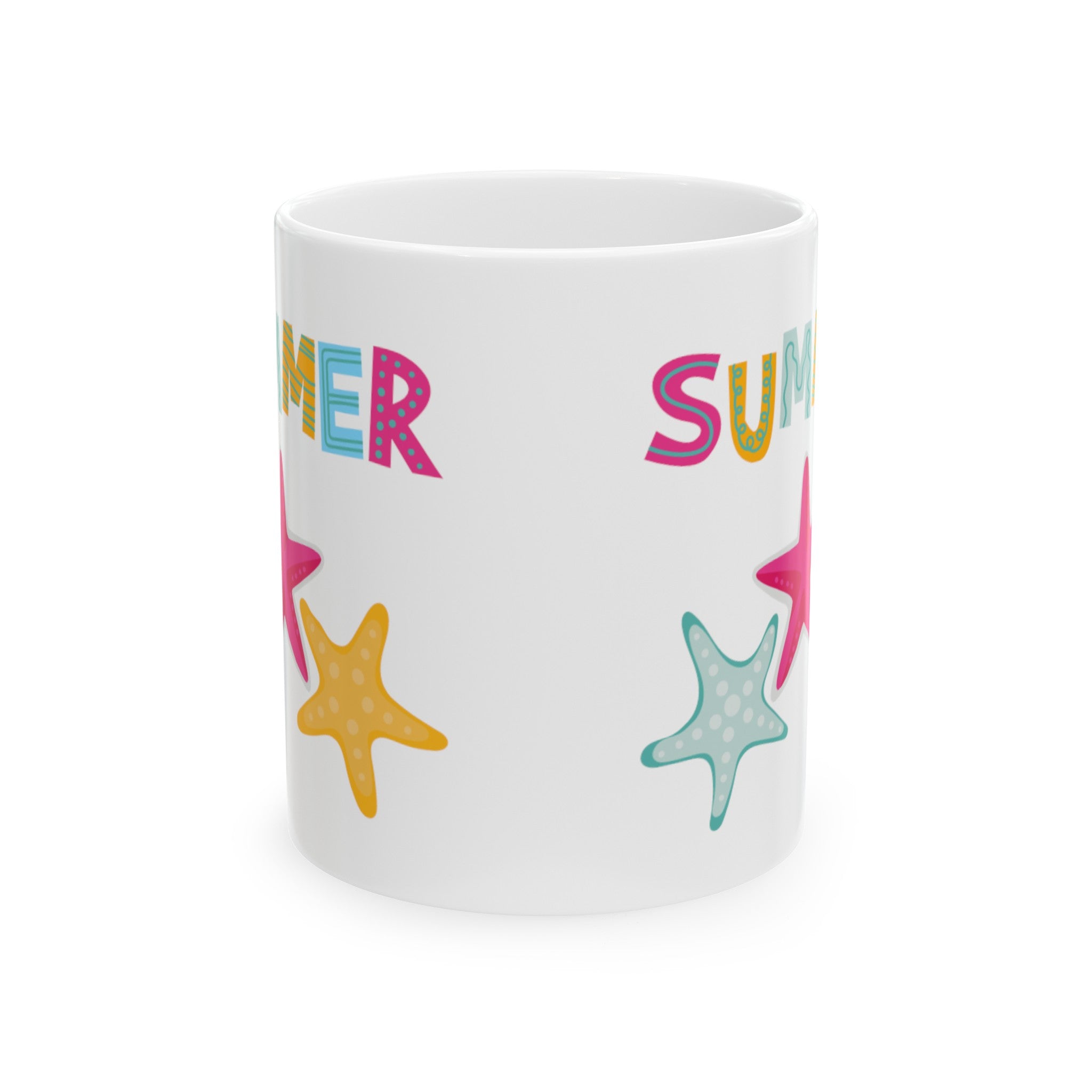 Summer Starfish Ceramic Mug, (11oz, 15oz)